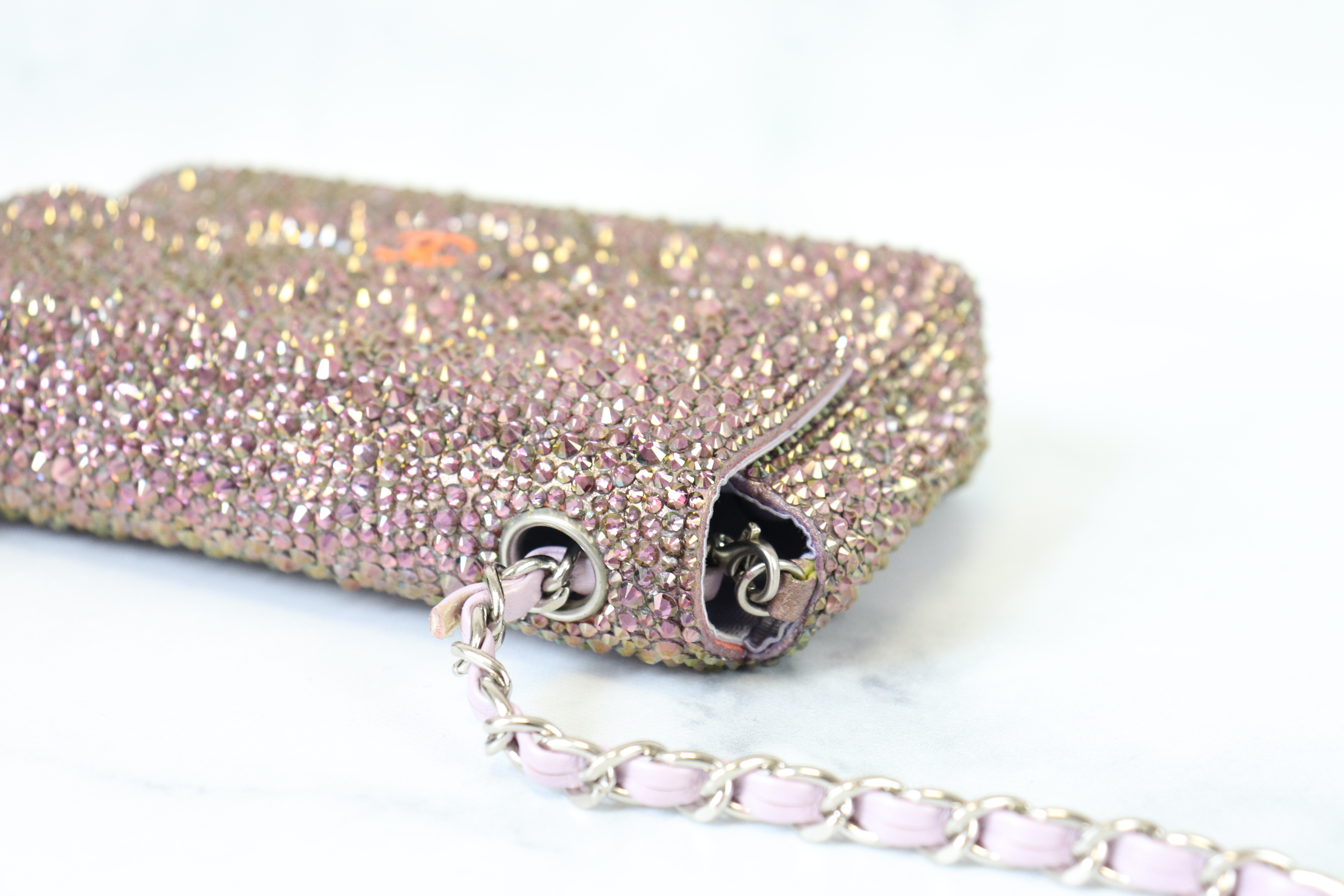 Chanel Crystal Mini Flap Bag Pink Lilac, Pre Owned in Dustbag - Julia Rose  Boston