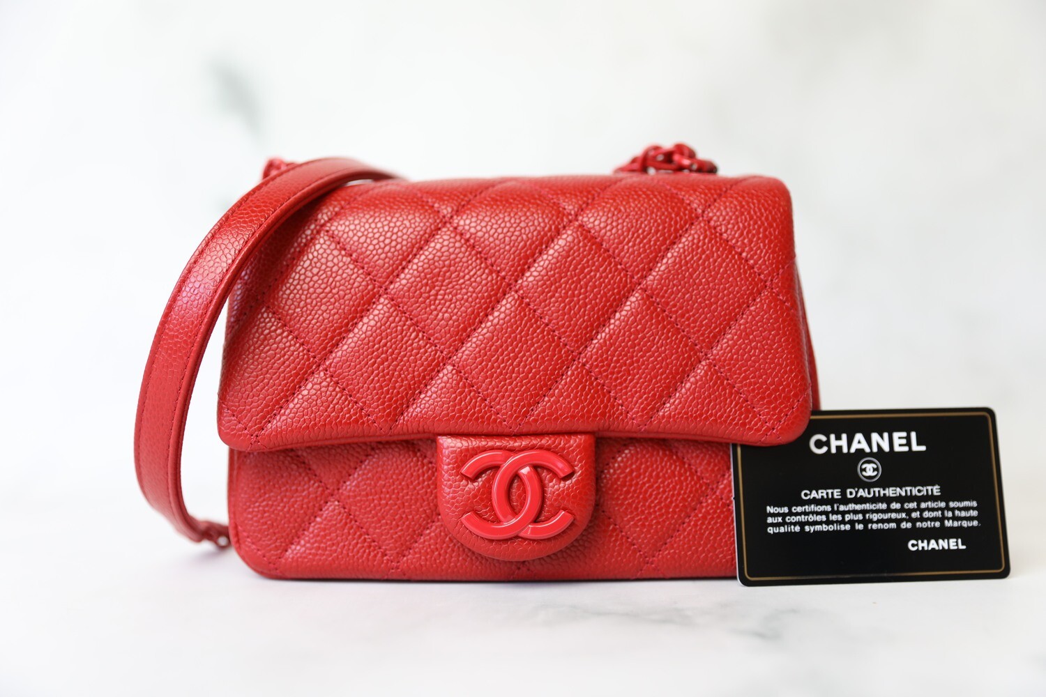 Chanel Incognito Mini, Red Caviar with Red Hardware, New in Box WA001