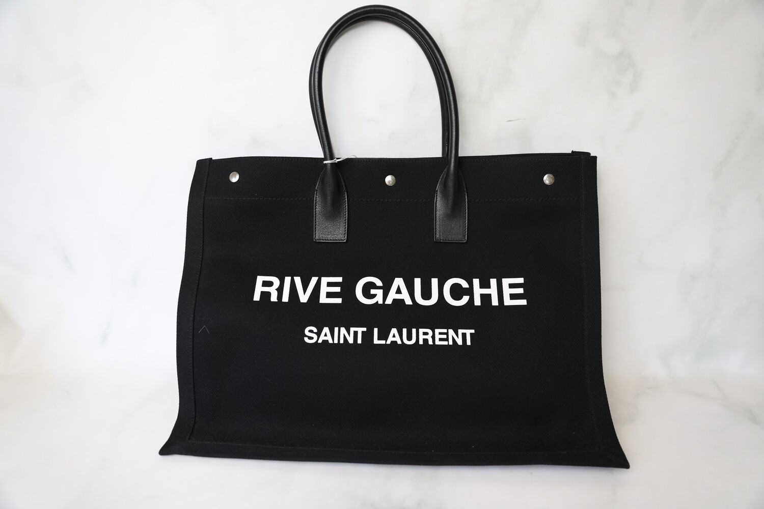 Saint Laurent Rive Gauche Tote, Black, Preowned in Dustbag WA001