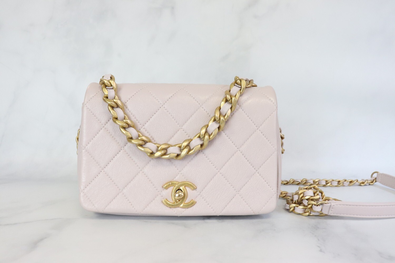 Chanel Seasonal Flap Fashion Therapy Lilac Caviar Leather, Gold Hardware, Like New in Dustbag