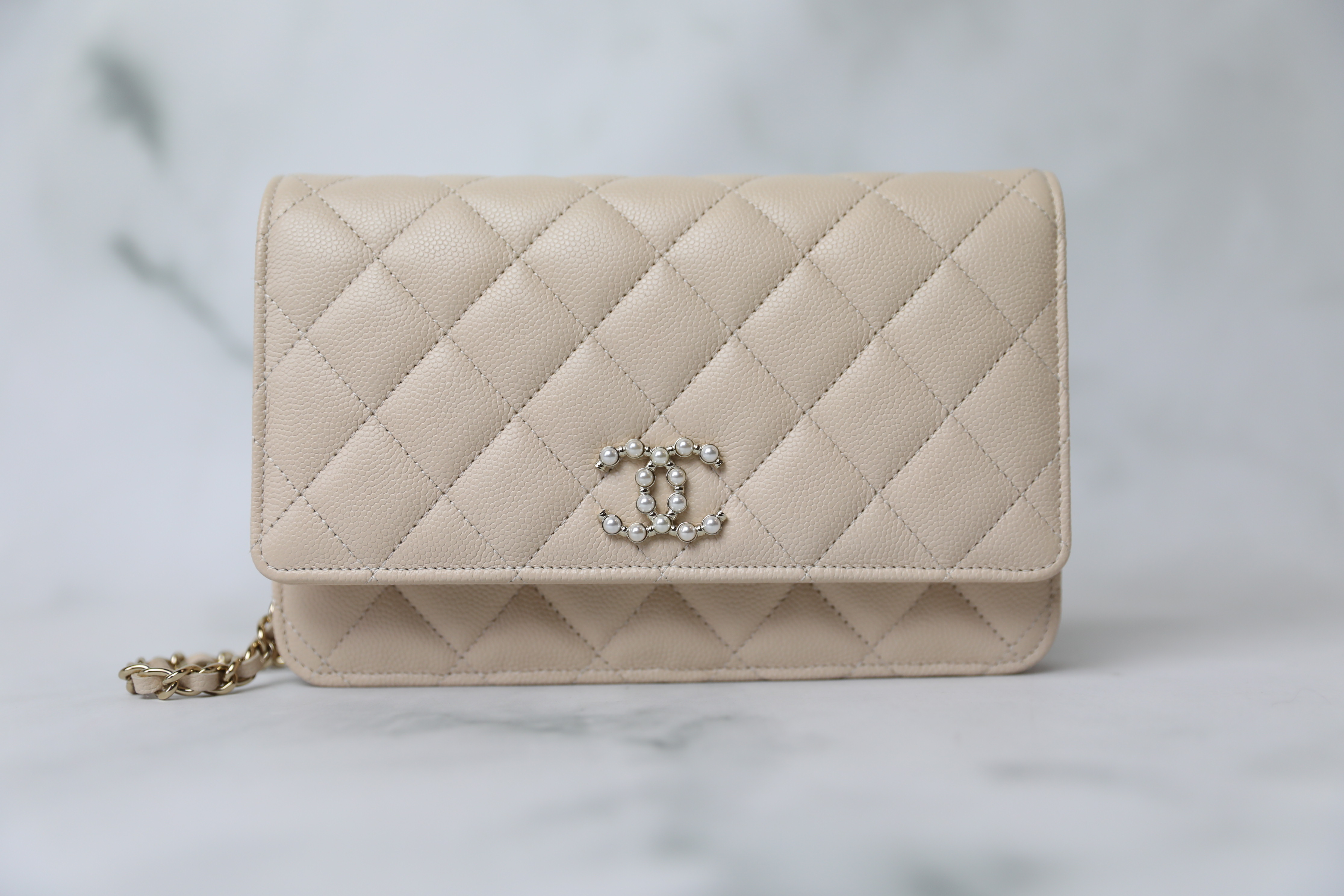 Chanel Coco Candy Wallet on Chain Pearl CC, Beige Caviar with Gold Hardware,  New in Box WA001 - Julia Rose Boston