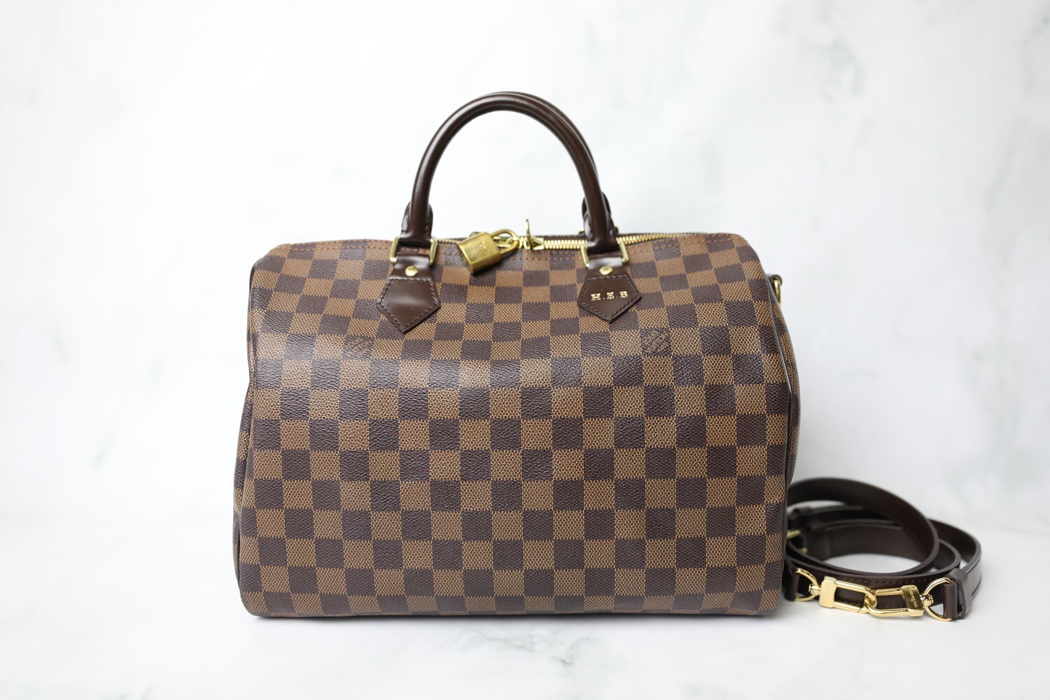 Louis Vuitton Speedy B 30, Damier Ebene, Preowned in Dustbag WA001