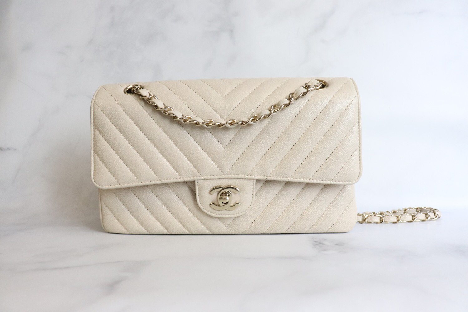 Chanel White Caviar Leather Medium Classic Flap Bag with Silver Hardware at  1stDibs  white purse with silver hardware chanel white bag white bag  with silver hardware