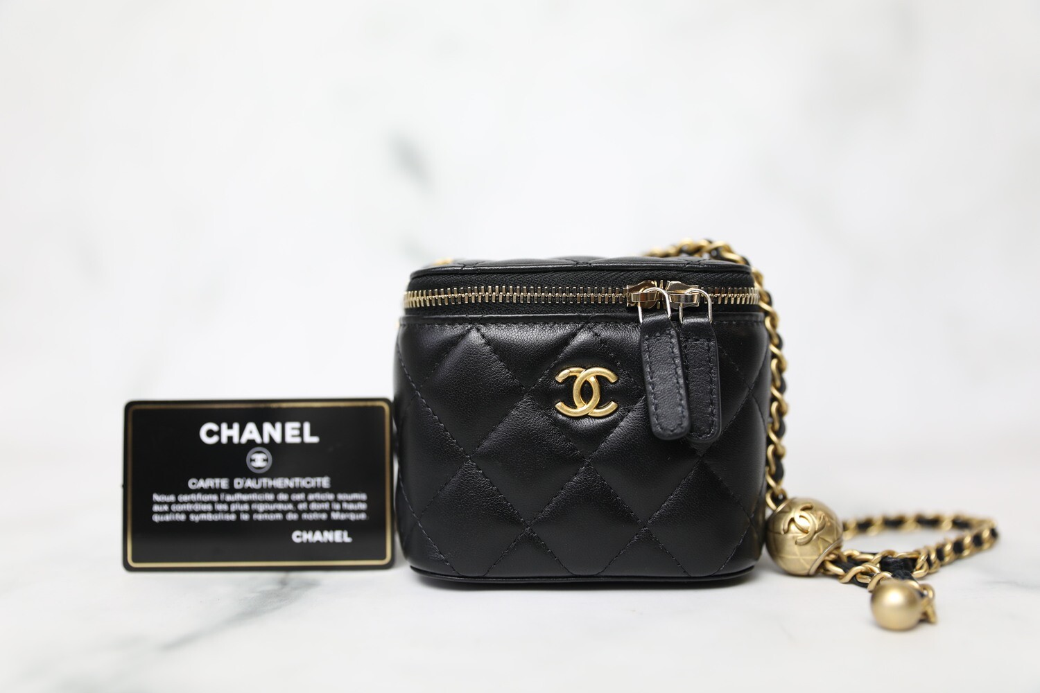 Chanel Seasonal Flap Bag, My Perfect Mini, Black Lambskin Leather