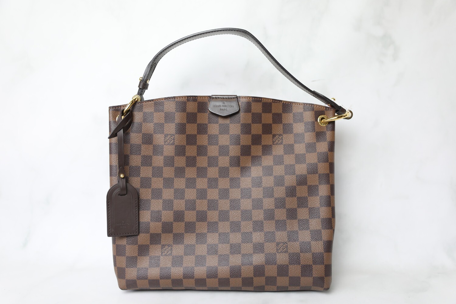 Louis Vuitton Gracefull PM, Damier Ebene, Preowned in Dustbag WA001