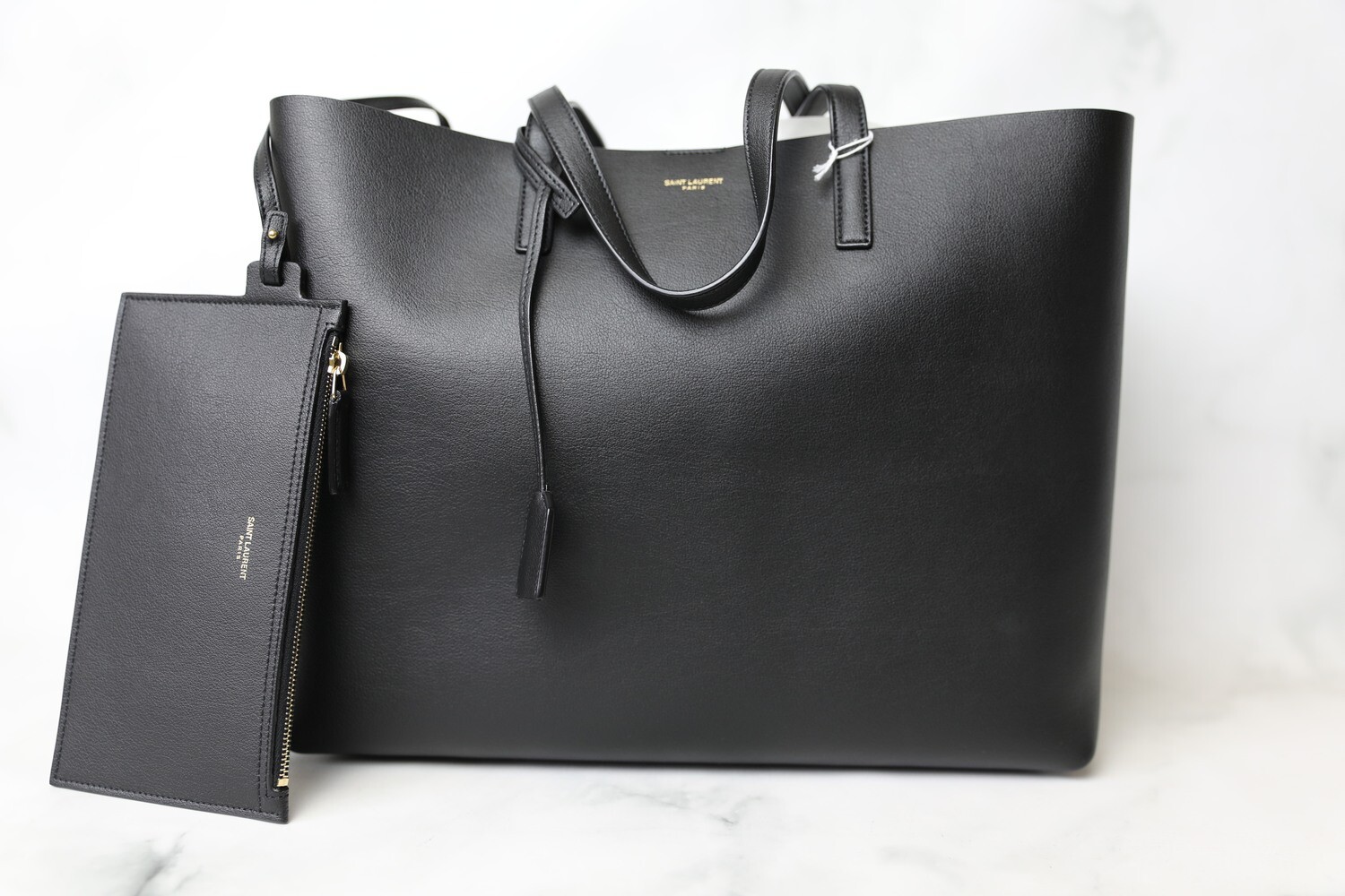 Saint Laurent Large Shopper Tote, Black, New in Dustbag MA001