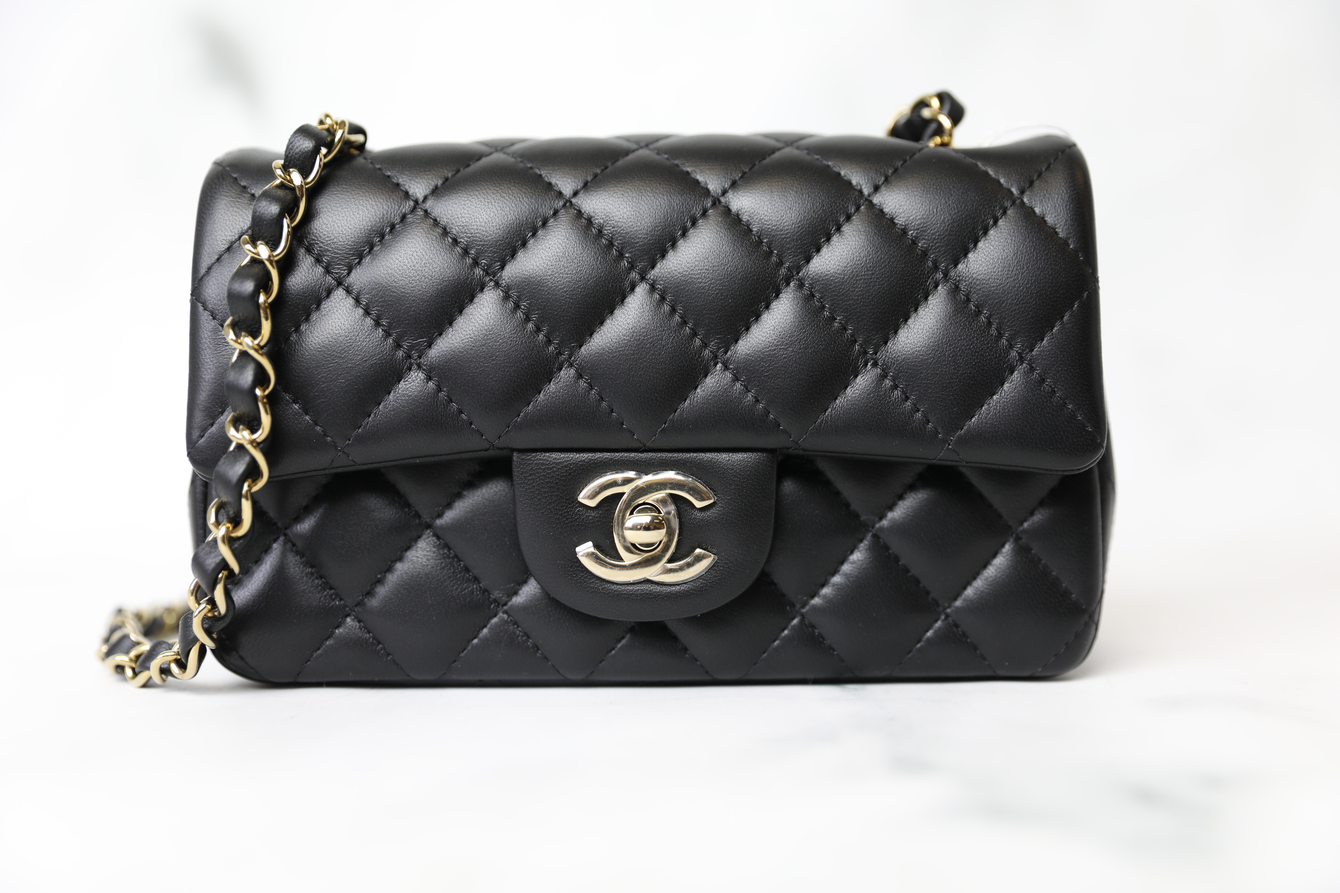 Chanel Pearl Crush Square Mini, Black Lambskin with Matte Gold Hardware,  New in Box GA003 - Julia Rose Boston