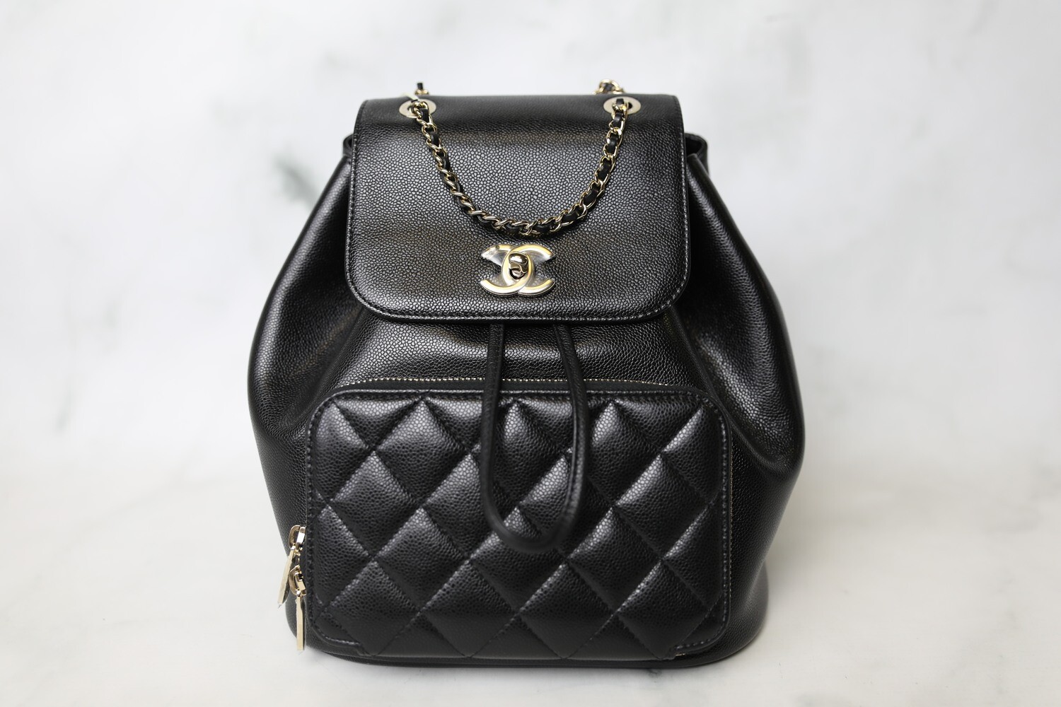 Chanel Business Affinity Backpack, Black Caviar with Gold Hardware, New in Dustbag WA001