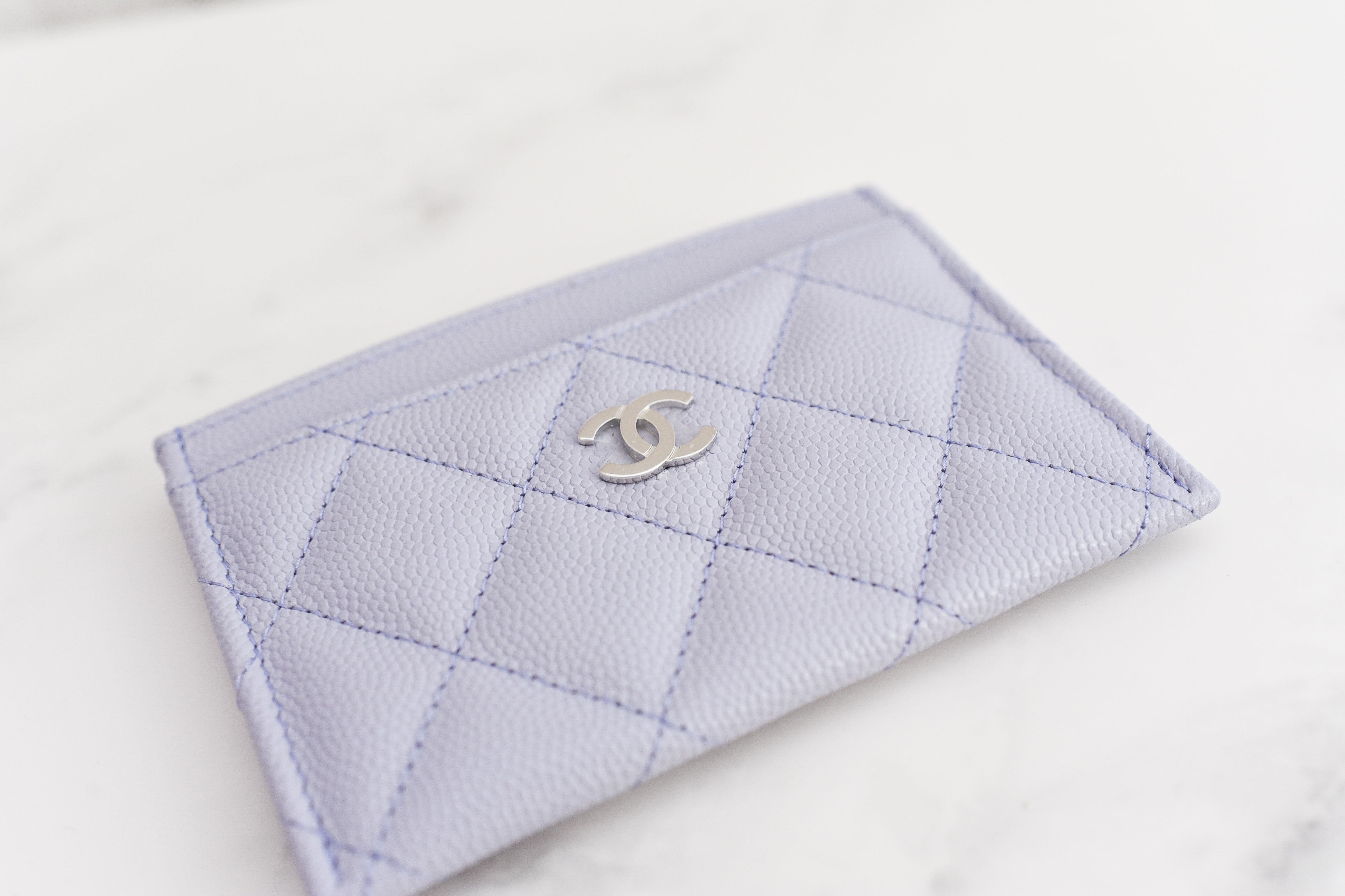 Chanel Classic Flat Card Holder, Purple Caviar with Silver Hardware, New in  Box