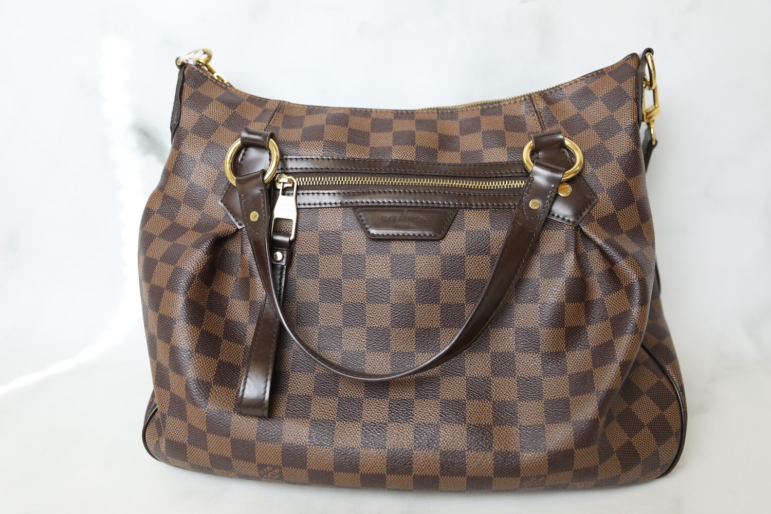 Louis Vuitton Evora, Damier Ebene, Preowned in Dustbag WA001