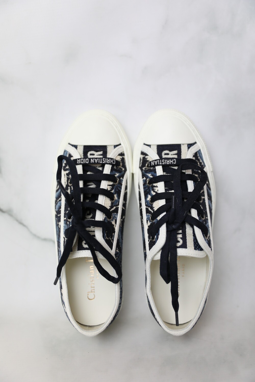 Christian Dior Sneakers, Navy and White, Size 36.5, New in Box WA001
