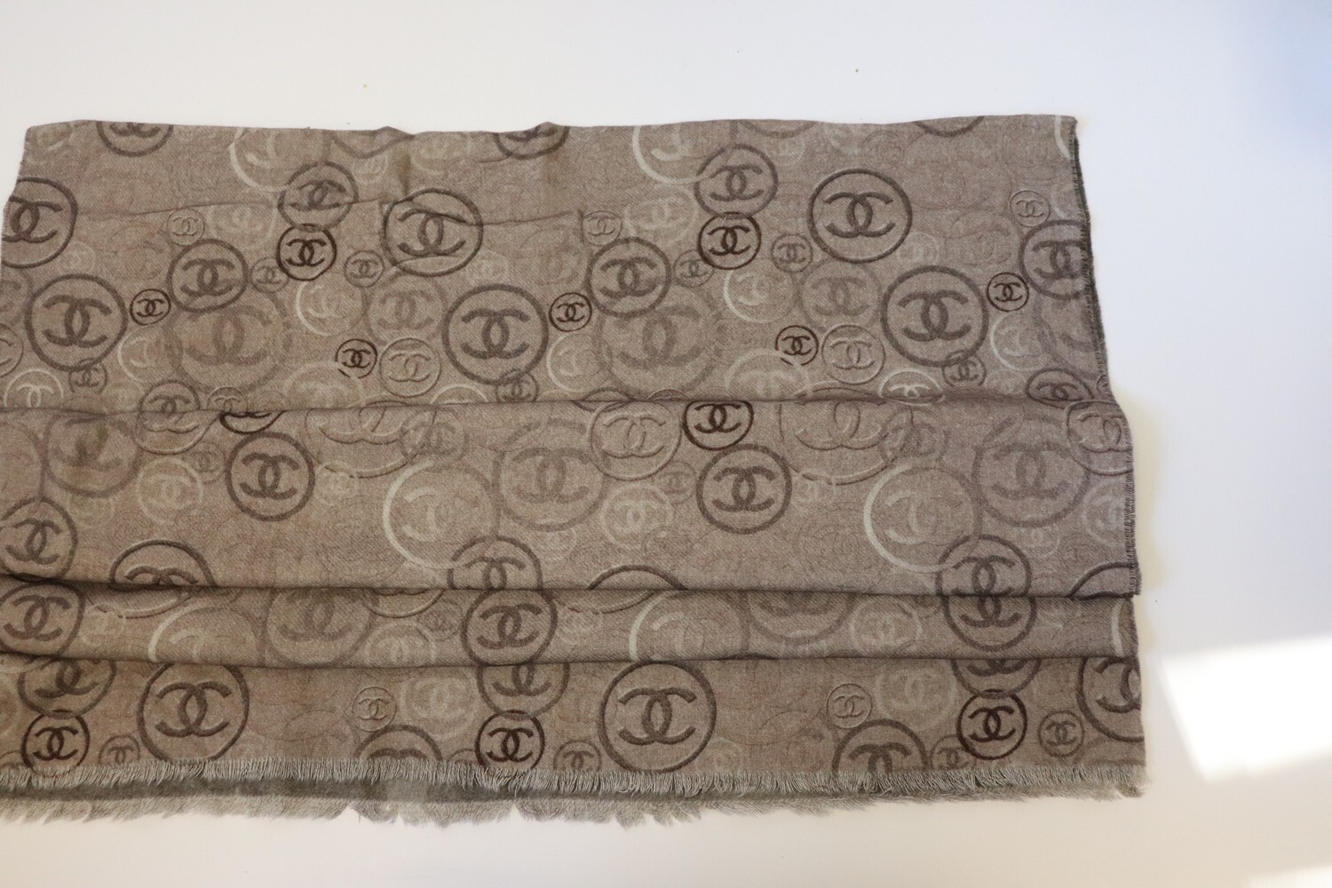Chanel Scarf Lightweight Cashmere, Blush CC, New - No Box