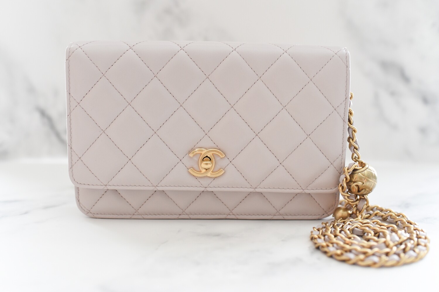 Chanel Wallet on Chain, Pearl Crush, Lilac Lambskin Leather with
