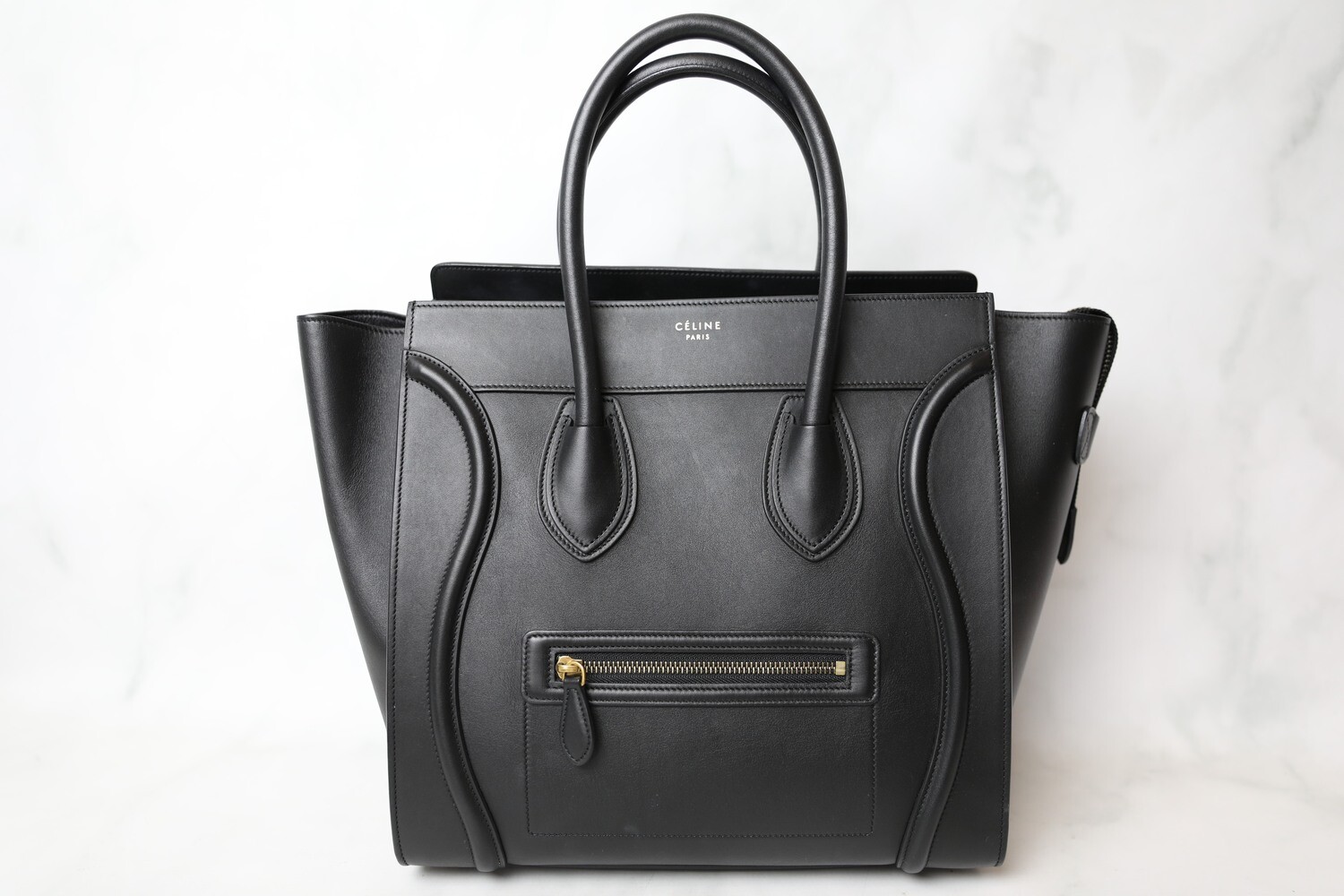 Celine Luggage Mini, Black, Preowned in Dustbag WA001