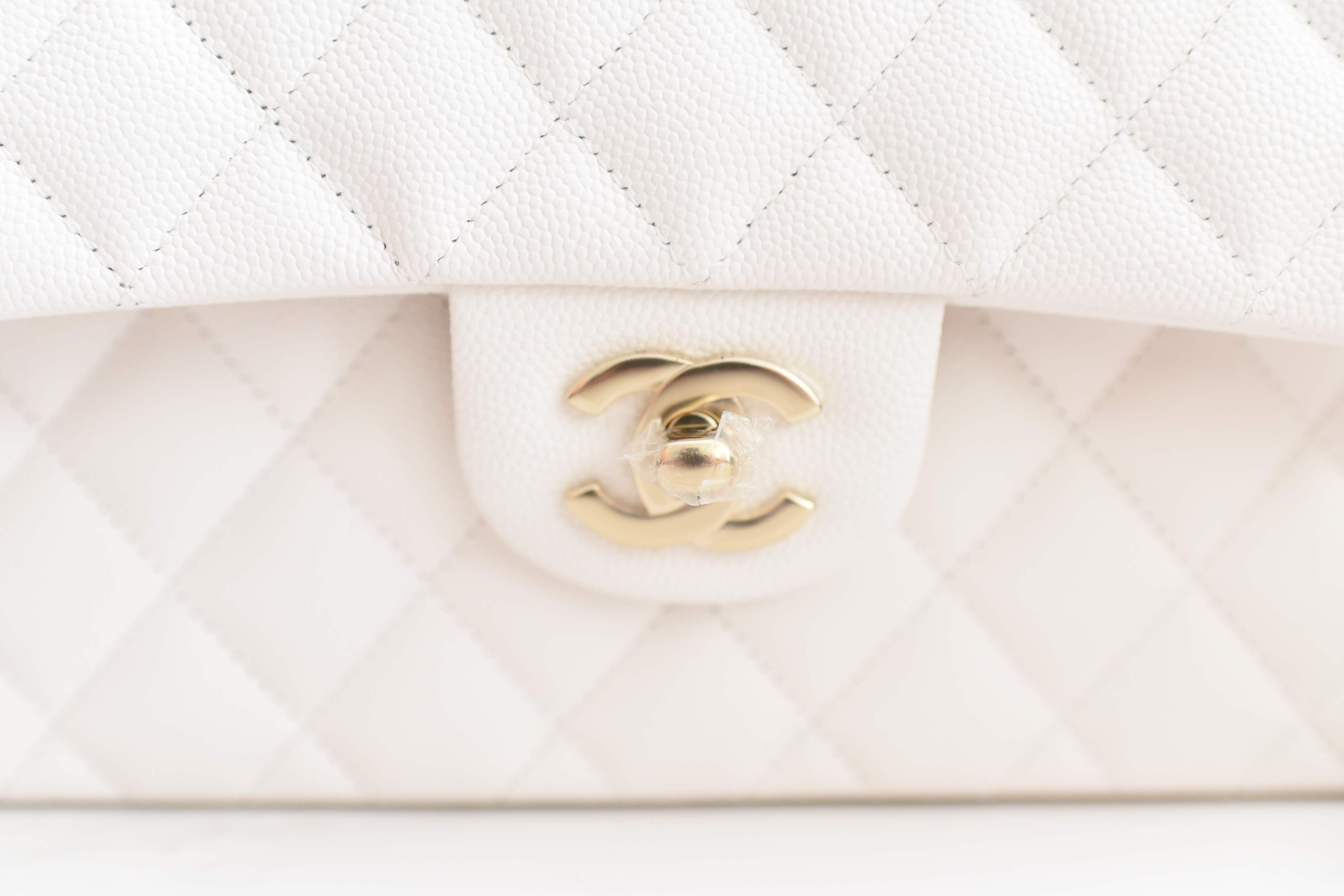 Chanel Classic Small Double Flap, White Caviar Leather with Light Gold  Hardware, New in Box - Julia Rose Boston