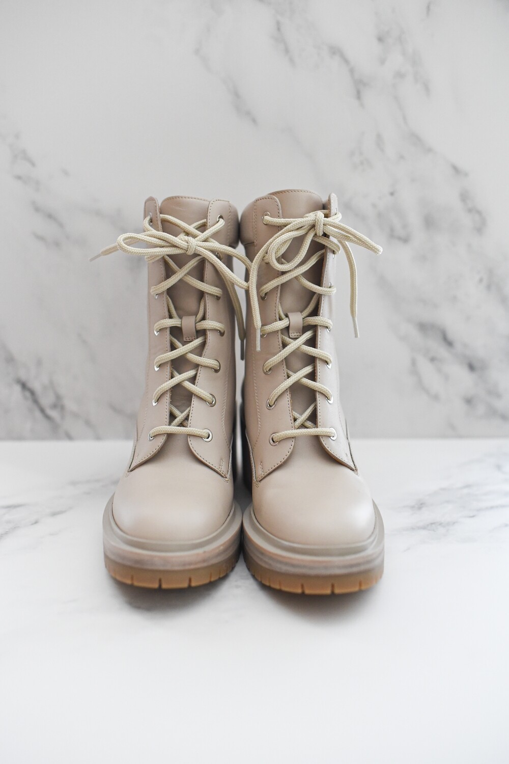Hermes Bridge Ankle Combat Boots, Size 37.5, New in Box