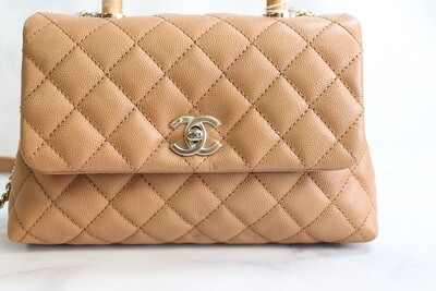Chanel Coco Handle Mini (Small) 21P Caramel Brown Caviar Leather