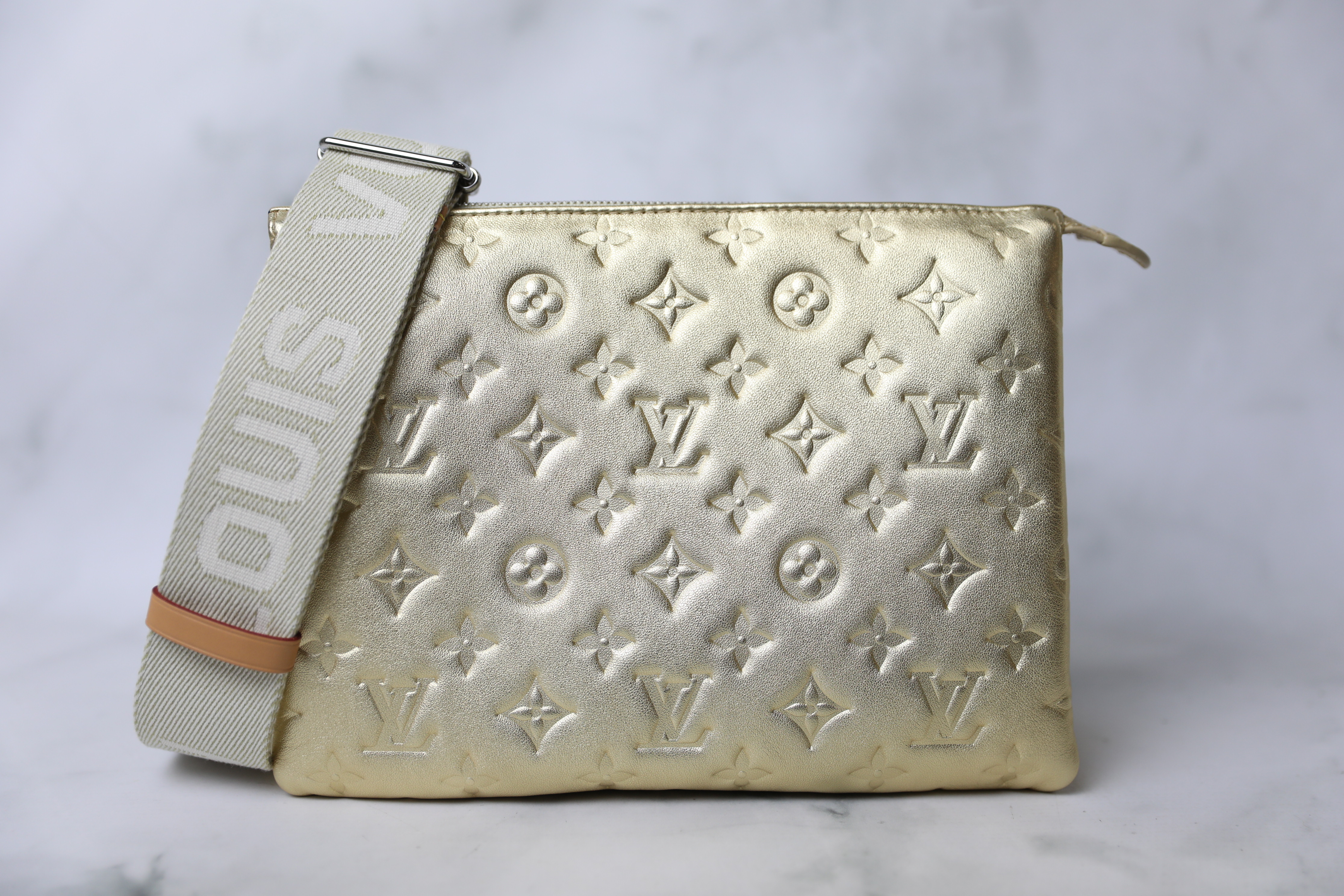 LOUIS VUITTON Coussin PM Monogram Embossed Shoulder Bag Gold - 20% OFF