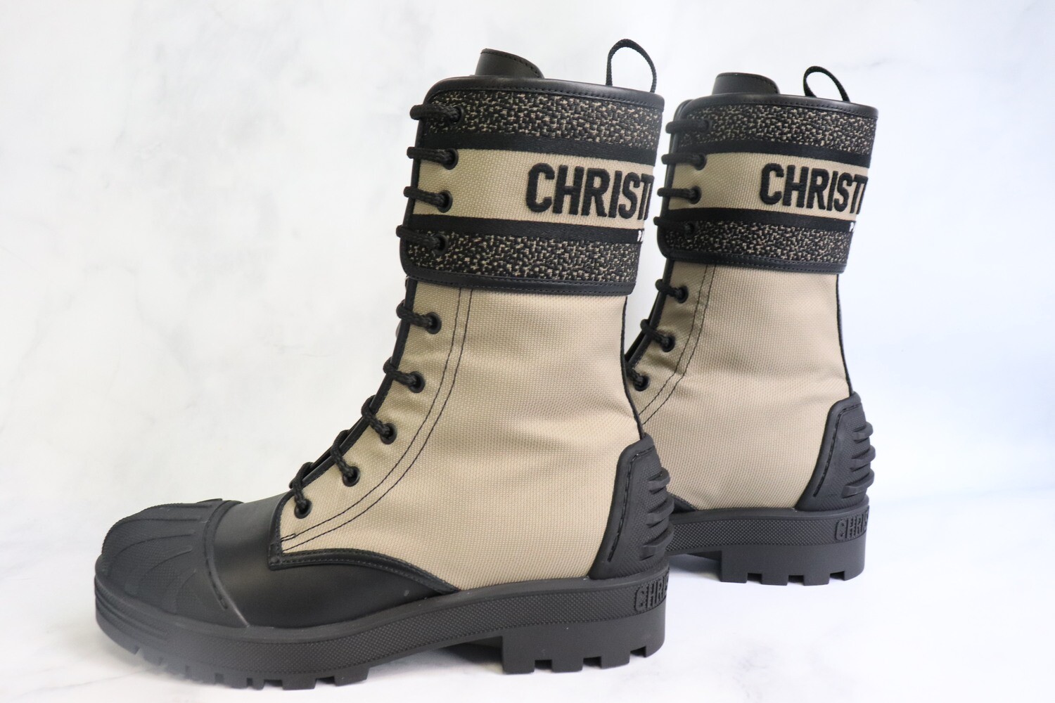 Christian Dior Boots, Canvas with Rubber and Leather, New in Box