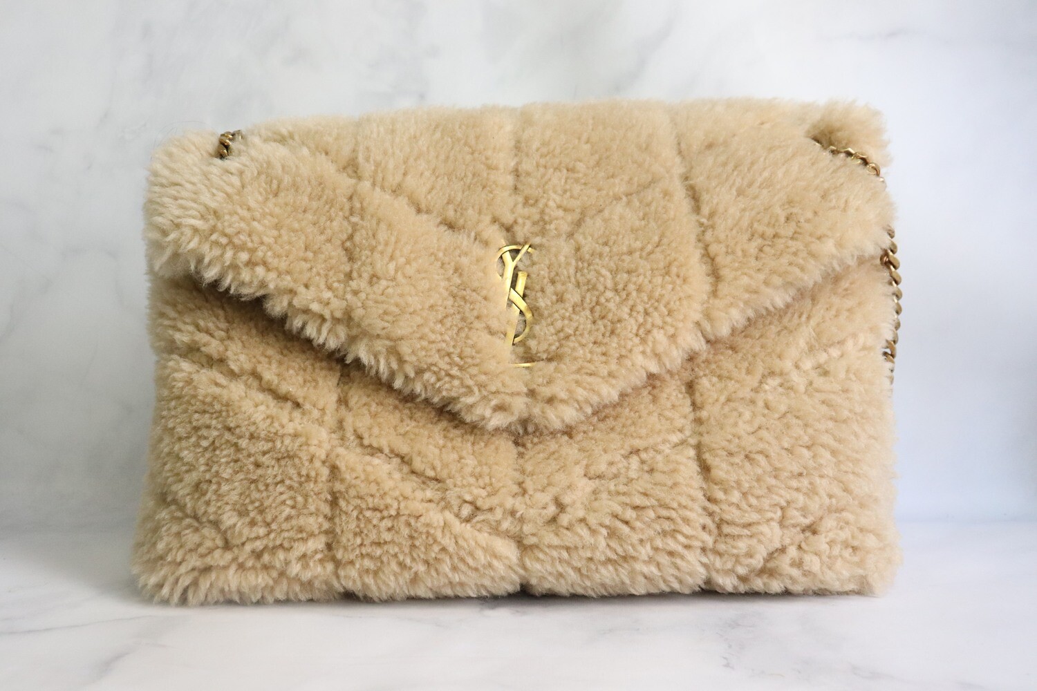 Saint Laurent Lou Lou Shearling, Preowned in Dustbag