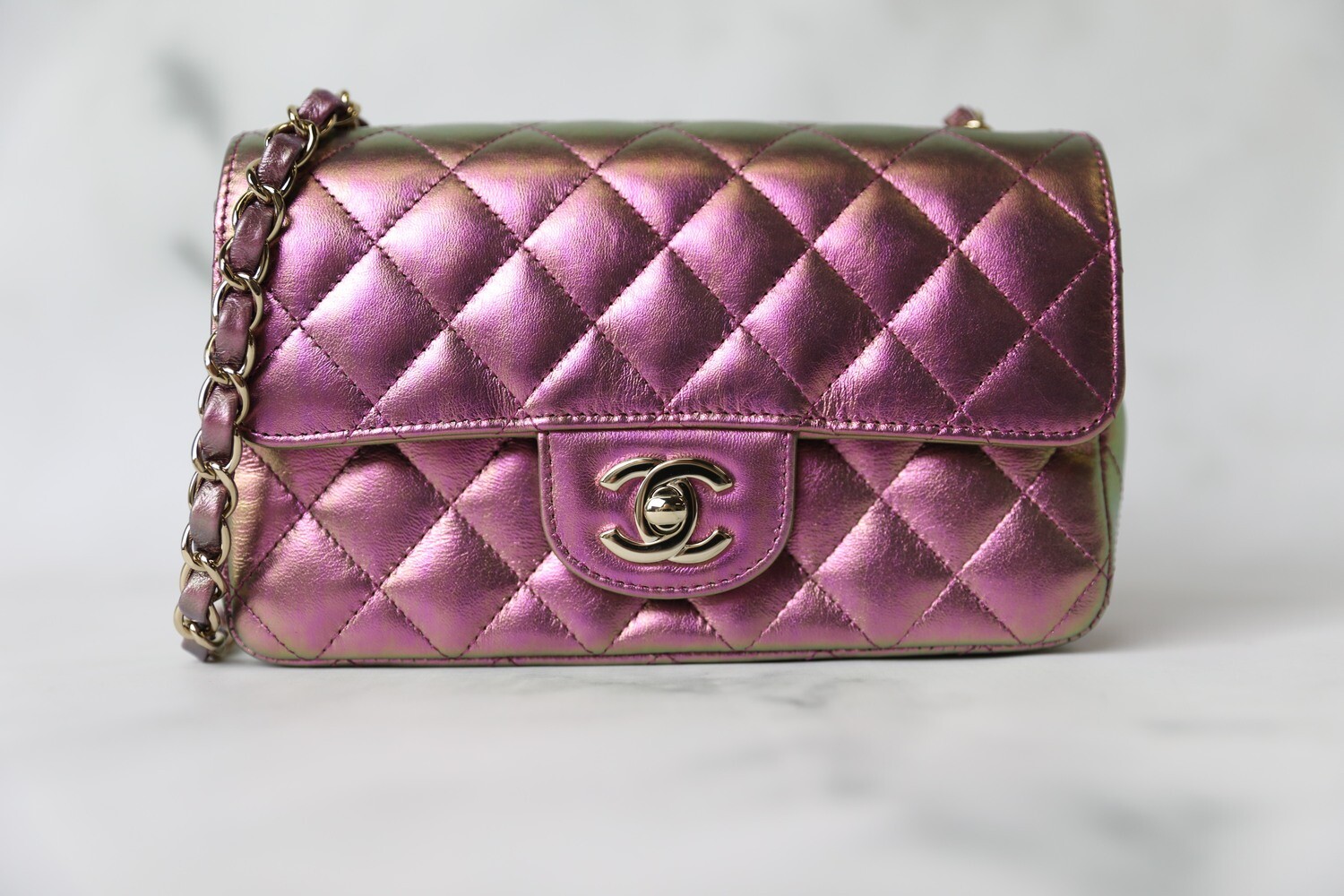 Chanel Mini Rectangle 20B Purple Iridescent, New in Box - Julia Rose Boston