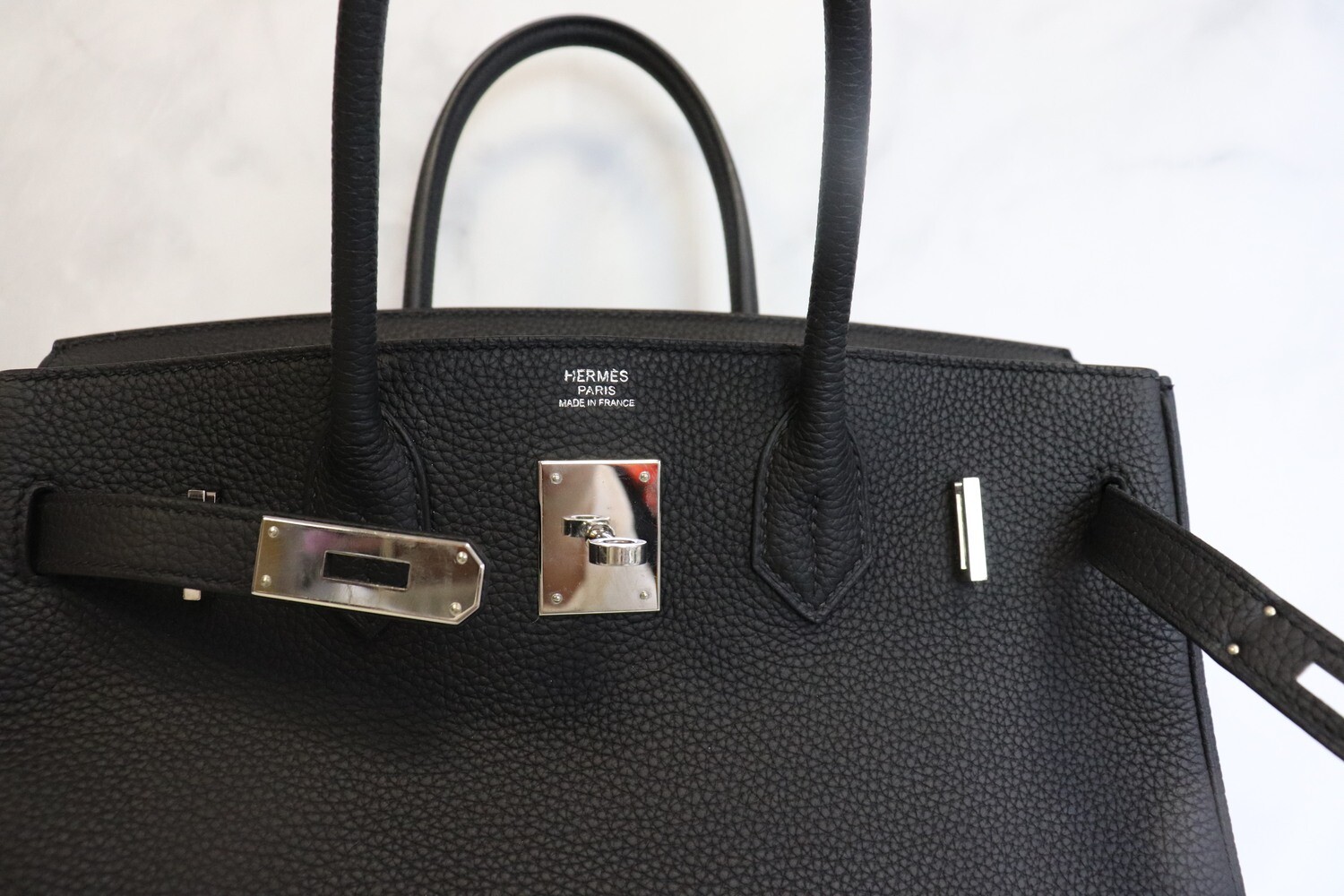 Hermes Birkin 30 Black Togo Leather, Palladium Hardware, 2020 Stamp,  Preowned in Box