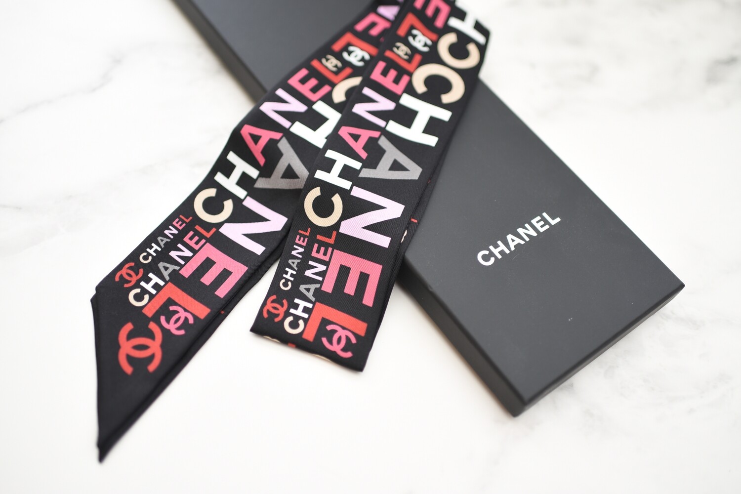 Chanel Twilly in Black with Multicolor CC, New in Box GA001