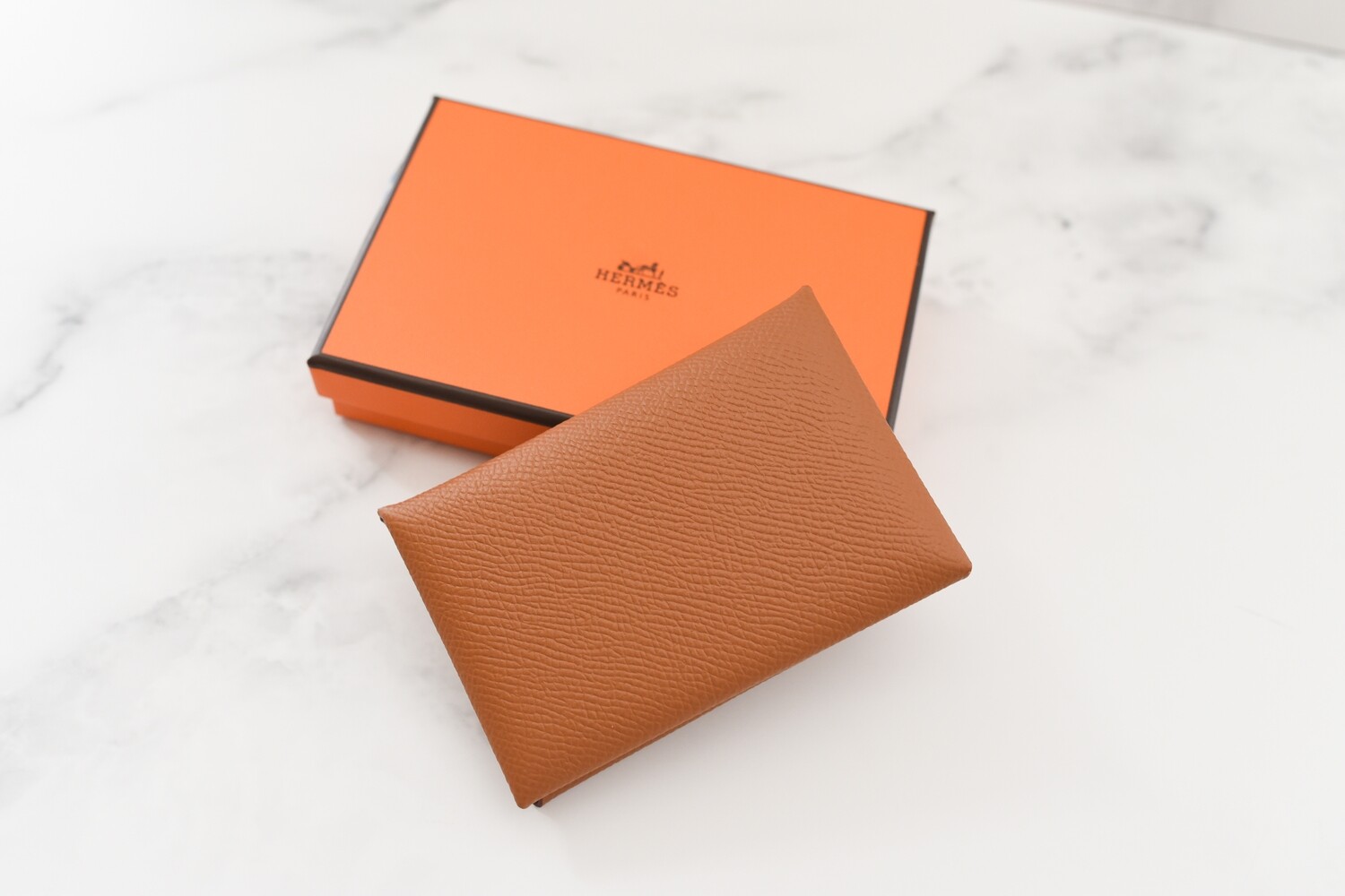 Hermes SLG Calvi Cardholder Wallet, Epsom Leather in Gold, New in Box ...