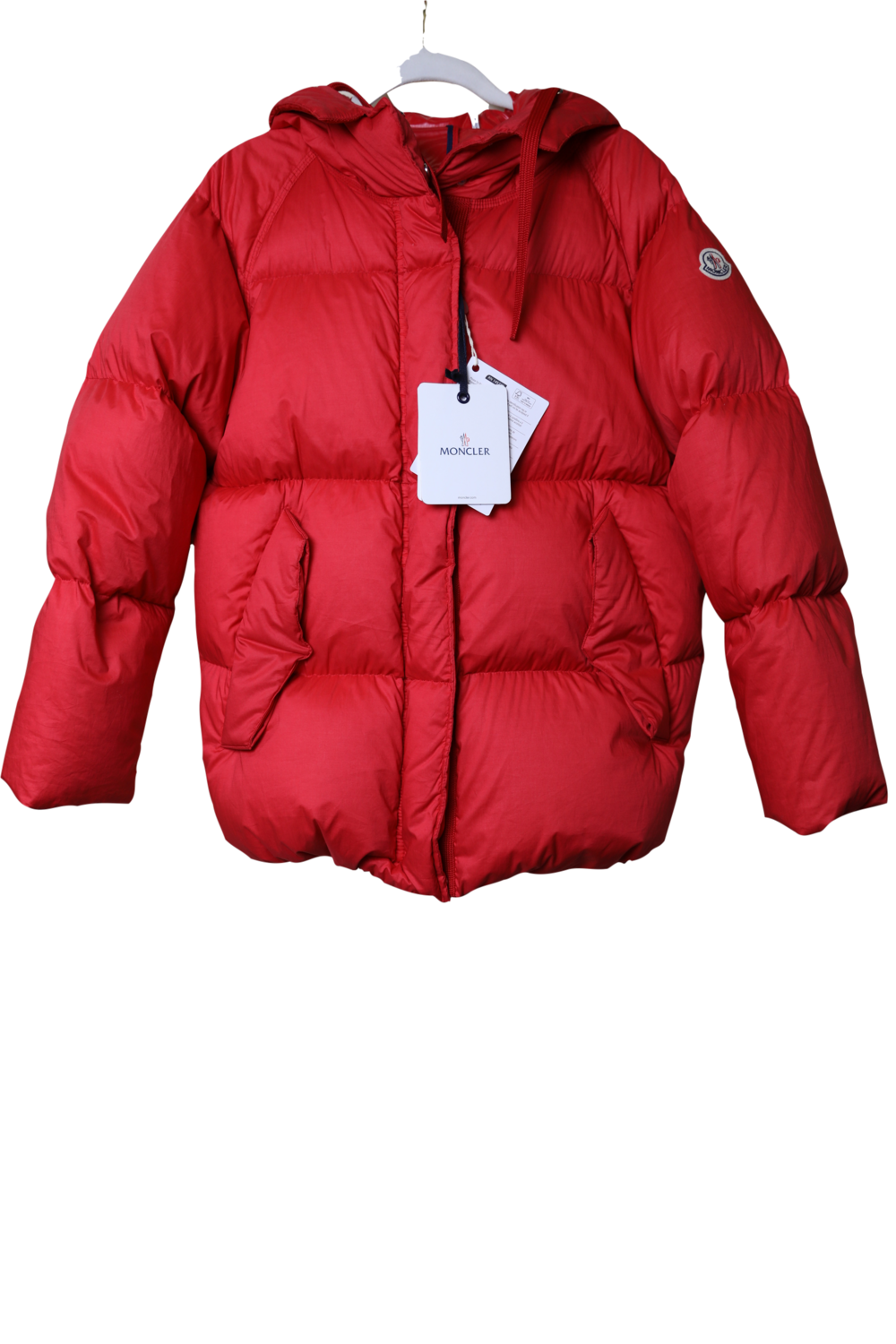 Moncler Puffer Coat, Red, Size 0, New with Tags WA001