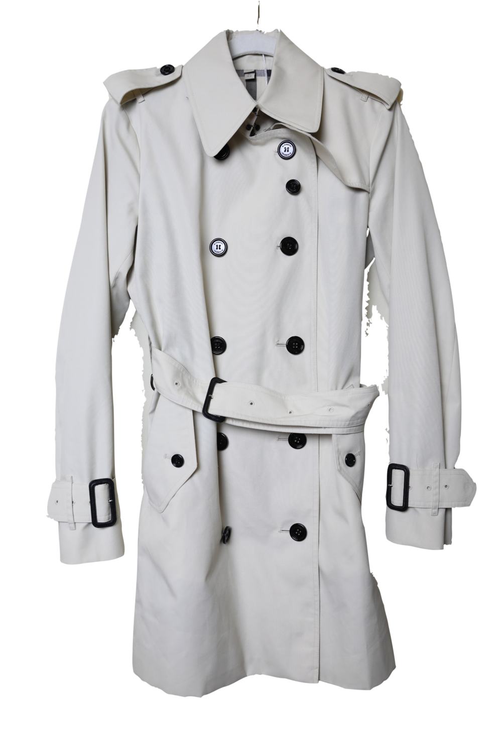 Burberry Trench Coat, Ivory, Size 4, Preowned WA001