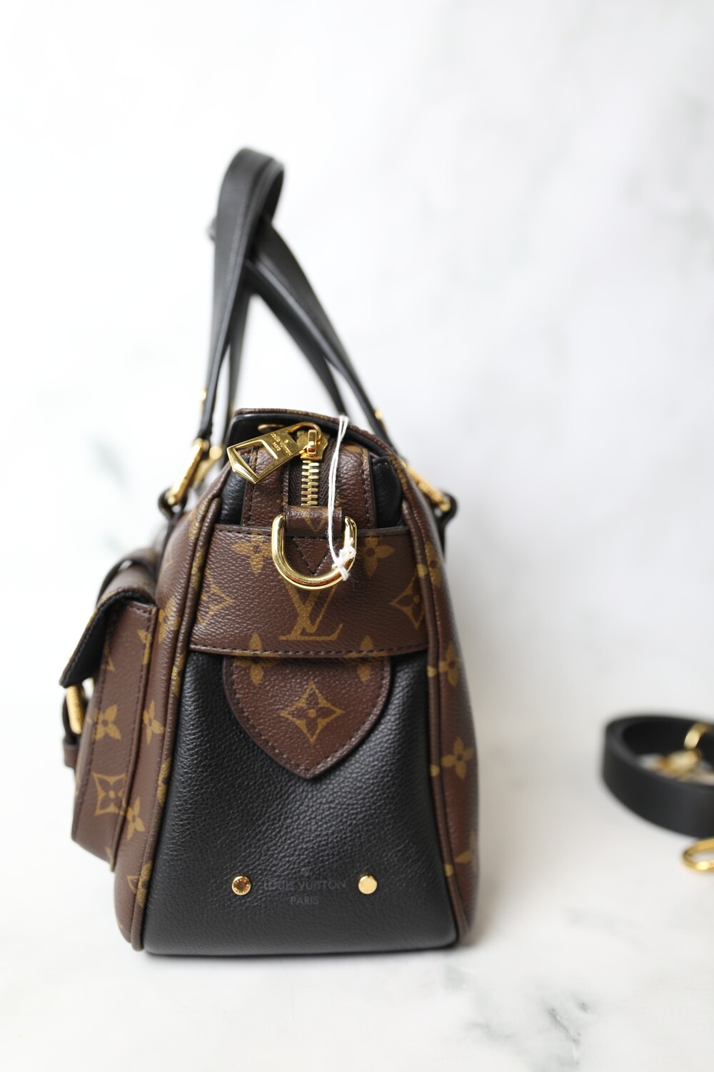 Louis Vuitton Manhattan MM Monogram and Noir Preowned in Dustbag WA001 Julia Rose Boston Shop