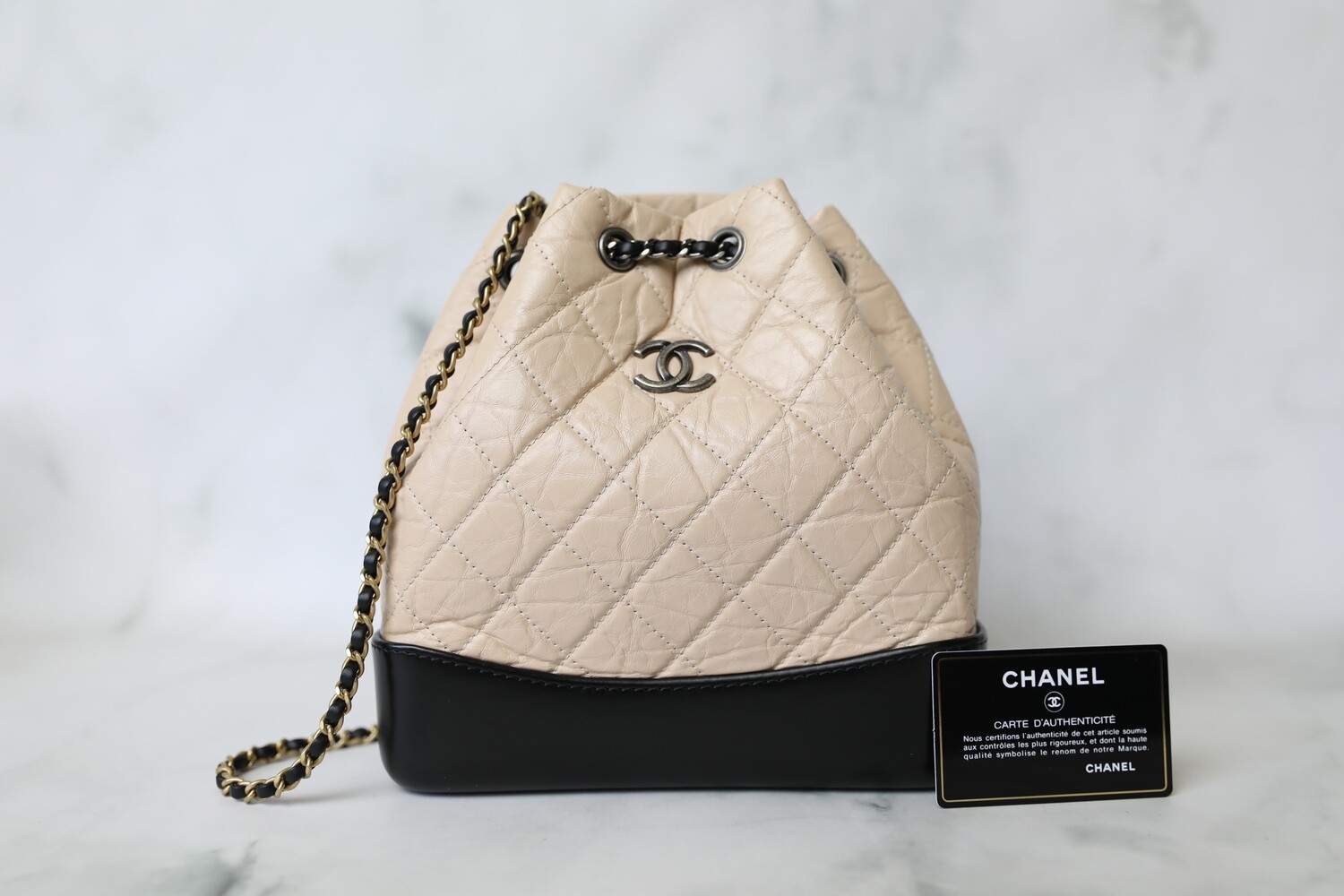 Chanel Gabrielle Backpack Small, Beige and Black, Preowned in Box WA001 -  Julia Rose Boston