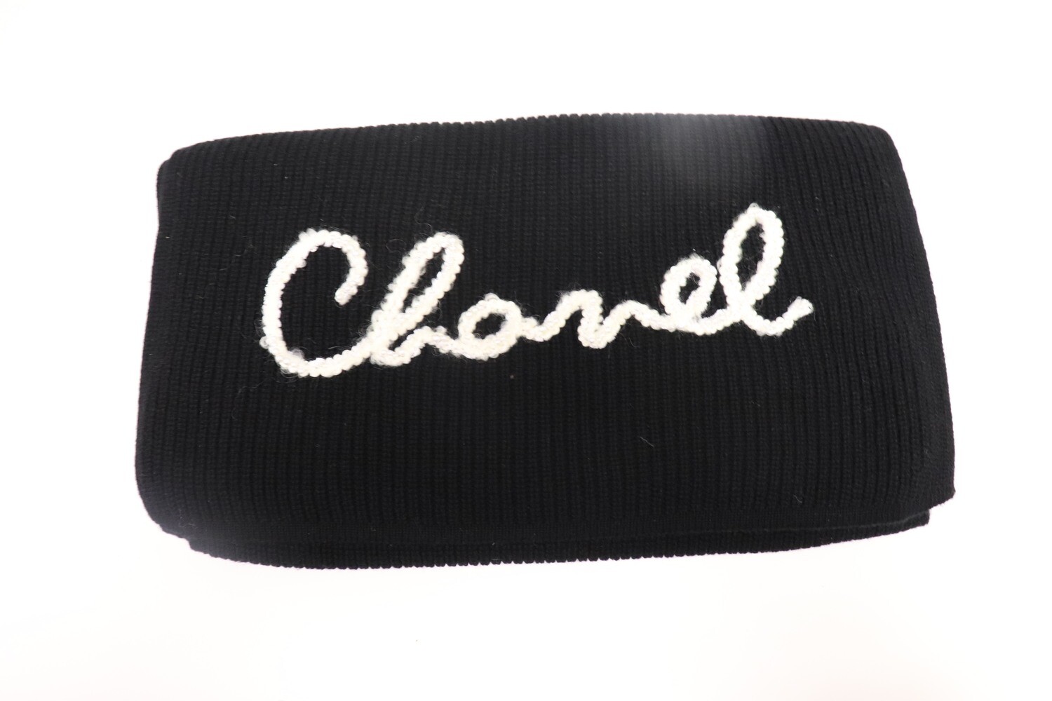 Chanel Scarf Scripted Cashmere Black, New