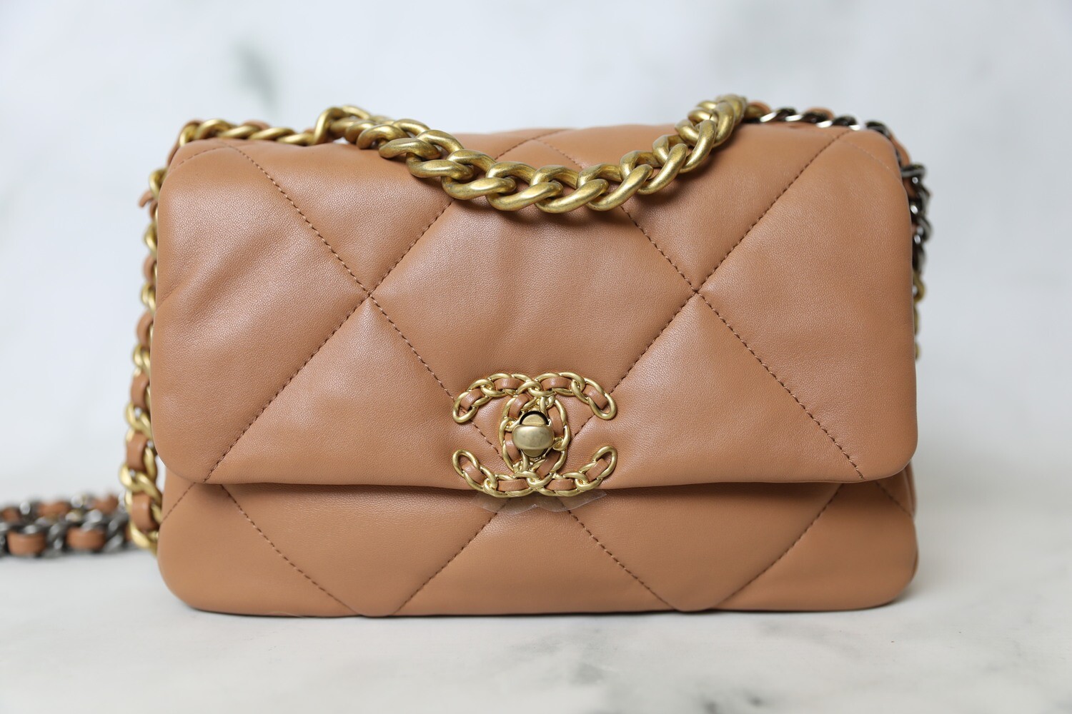 Chanel 19 Small Caramel Leather, Mixed Metal Hardware, New in Box - Julia  Rose Boston