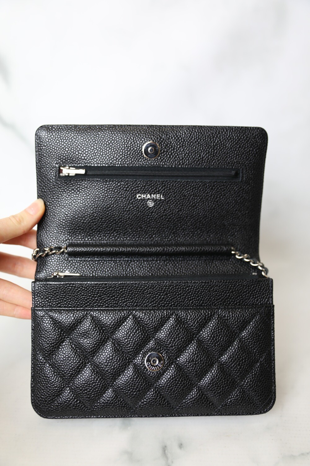 Chanel Black Caviar Quilted Wallet On Chain GHW (WOC) – REDELUXE