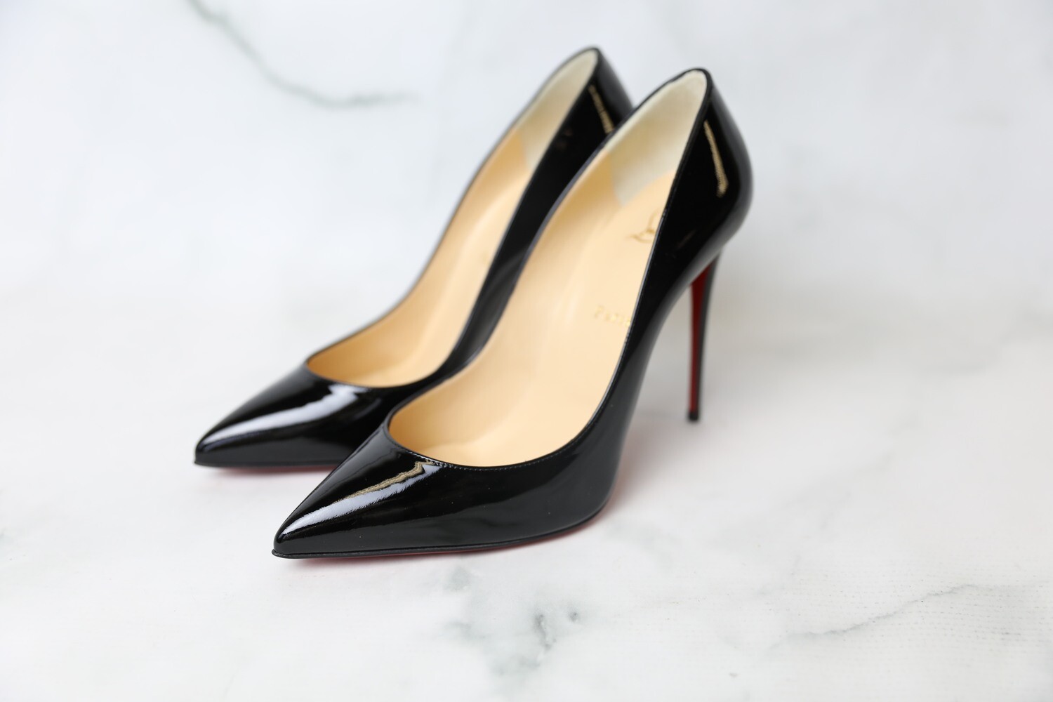 Christian Louboutin Shoes Pigalle Follies 100, Black Patent, Size 40.5 New  in Box WA001