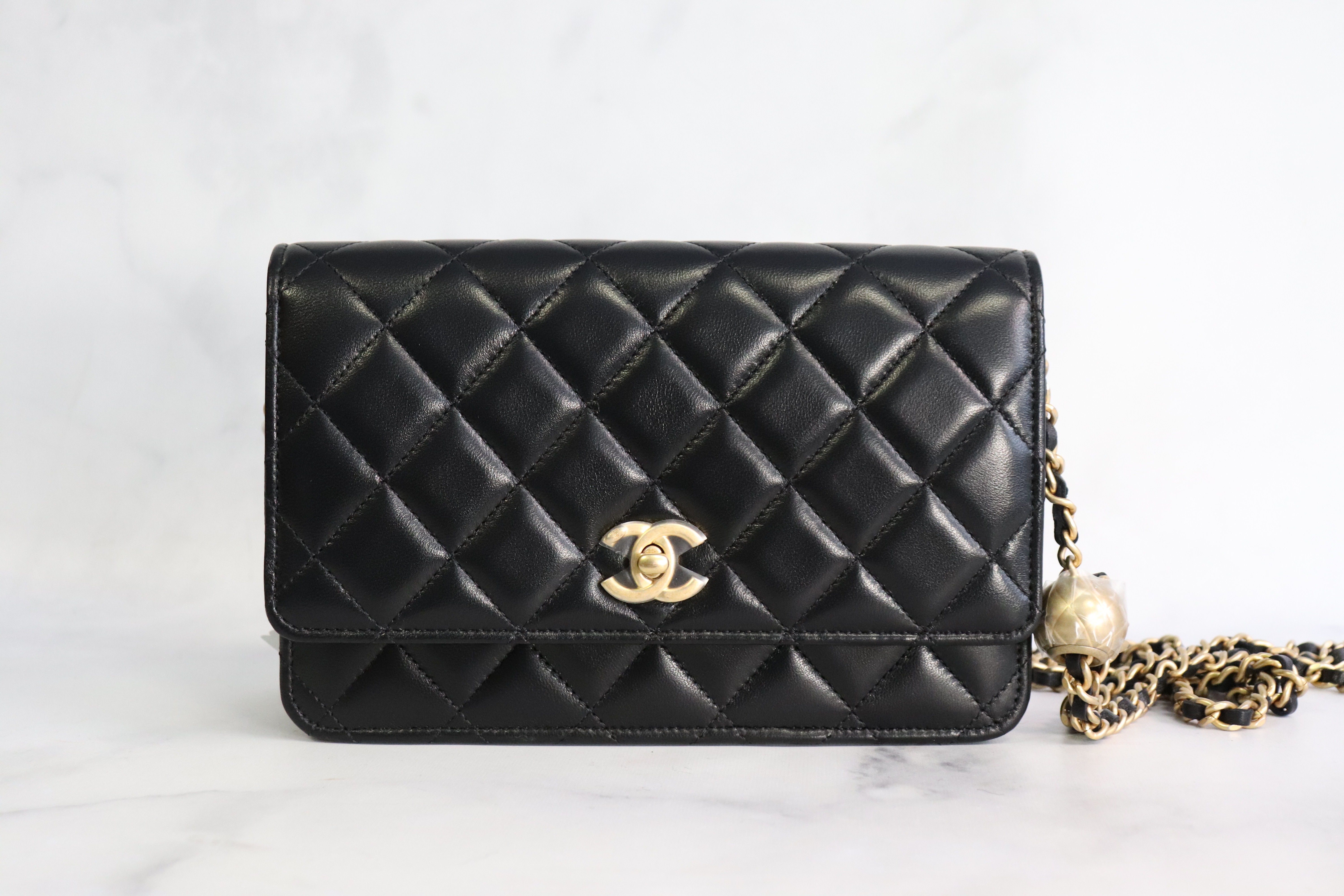 Chanel Wallet on Chain Pearl Crush, 22C Black Lambskin Leather, Brushed  Gold Hardware, New in Box - Julia Rose Boston