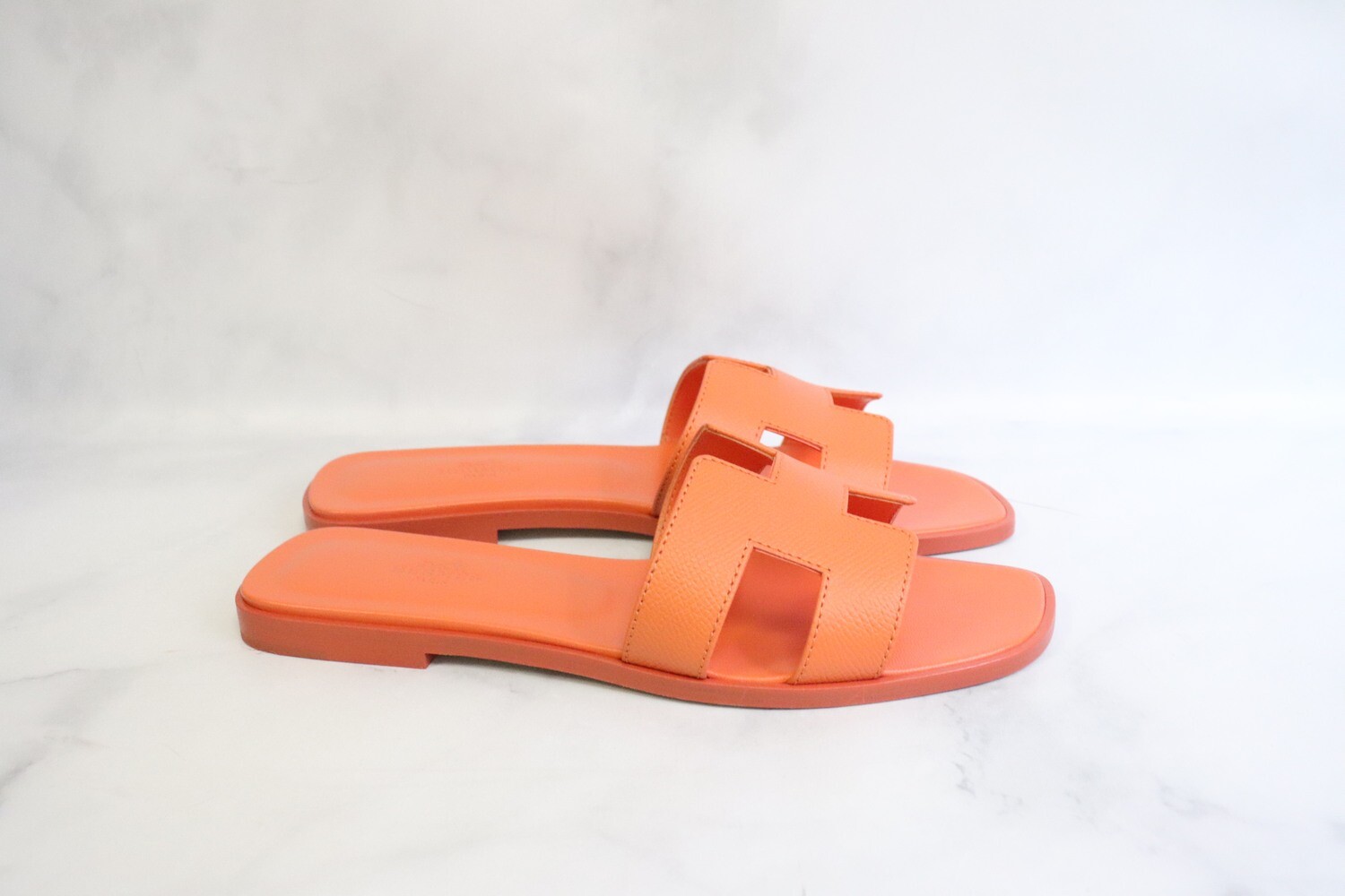 Hermes Oran Sandals Orange, New in Box Julia Rose Boston Shop