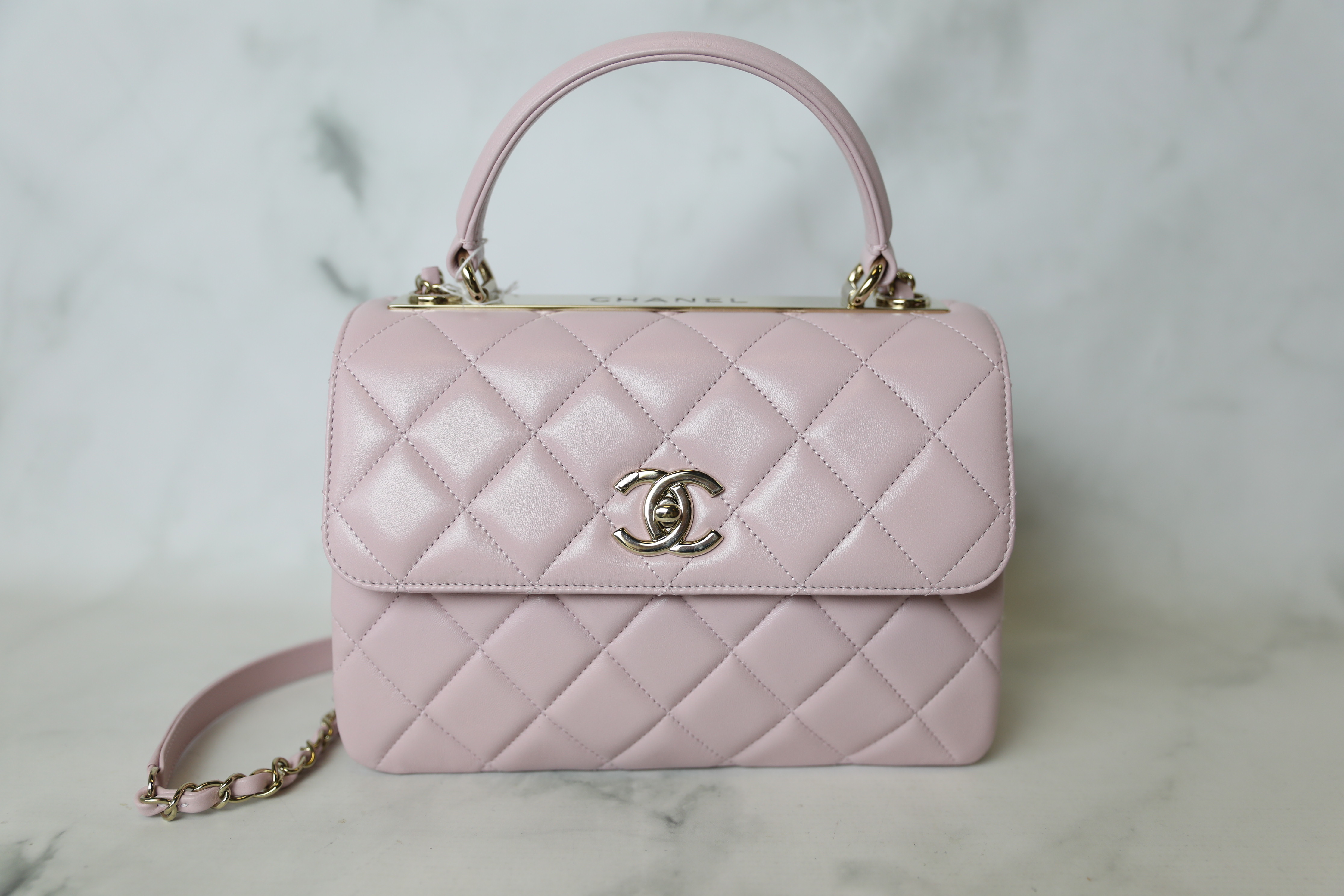 Chanel Trendy Small, 21S Pink Lambskin with Gold Hardware