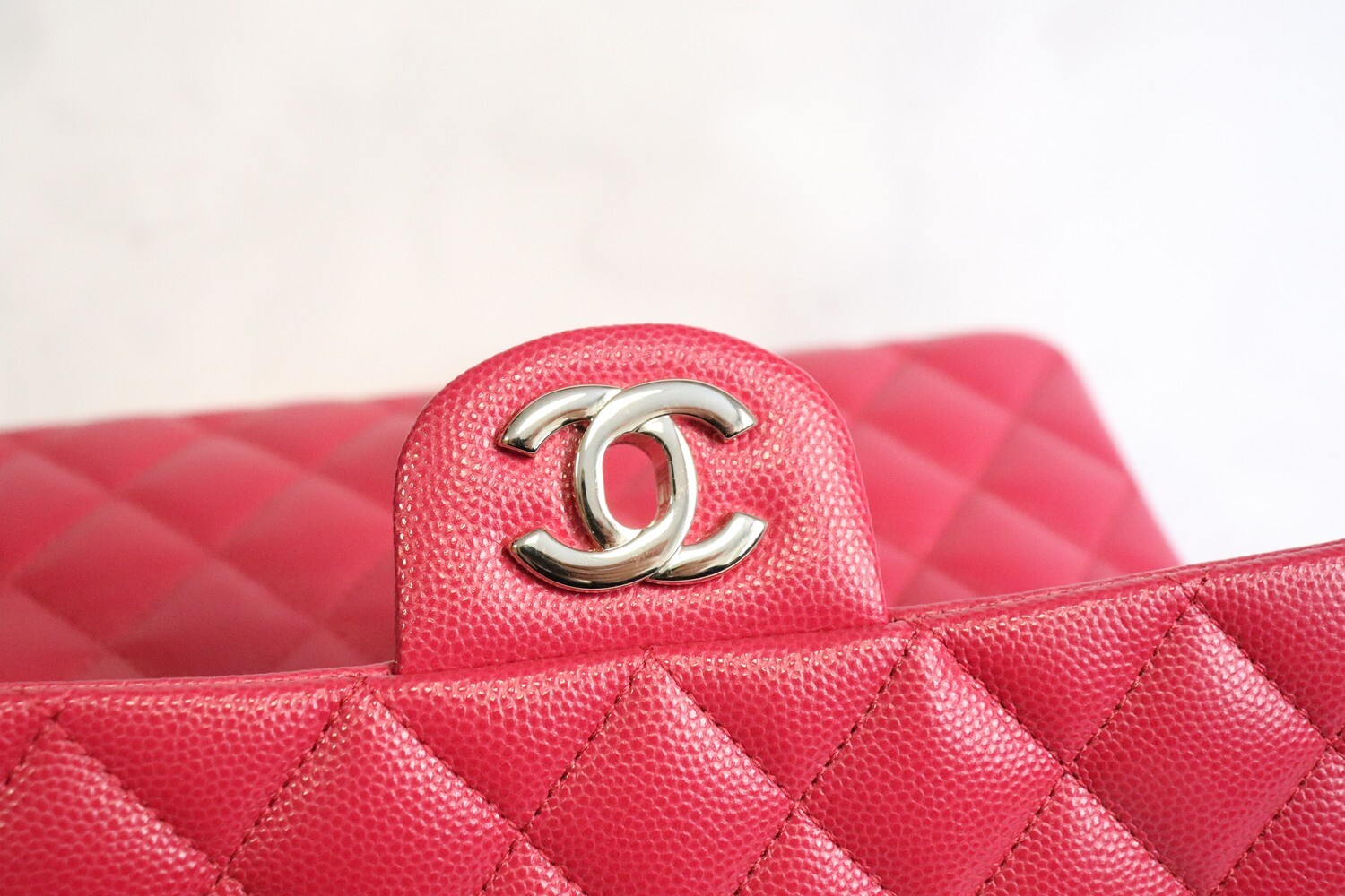 Chanel Classic Small Double Flap, 21k Dark Pink Caviar Leather, Gold  Hardware, Preowned in Box