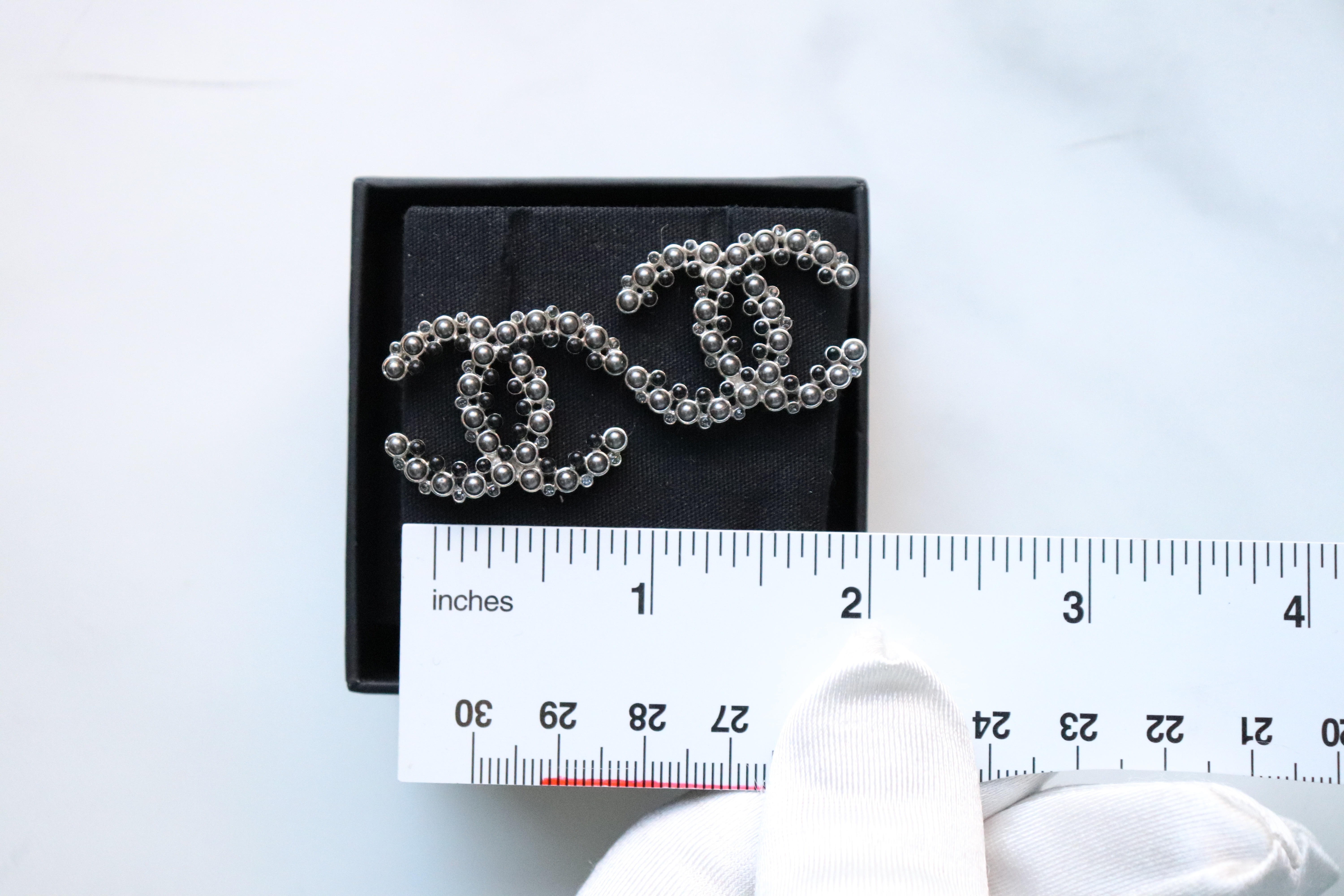 Chanel Earrings Statement Black Pearl with Ruthenium, New in Box WA001 -  Julia Rose Boston