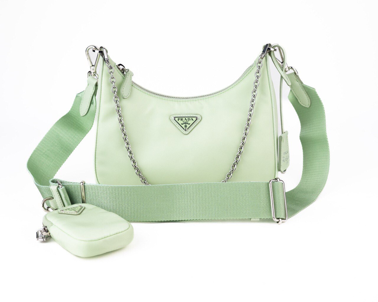 Prada Re Edition 2005 Nylon Bag in Aqua Green New In Dustbag Julia Rose Boston Shop