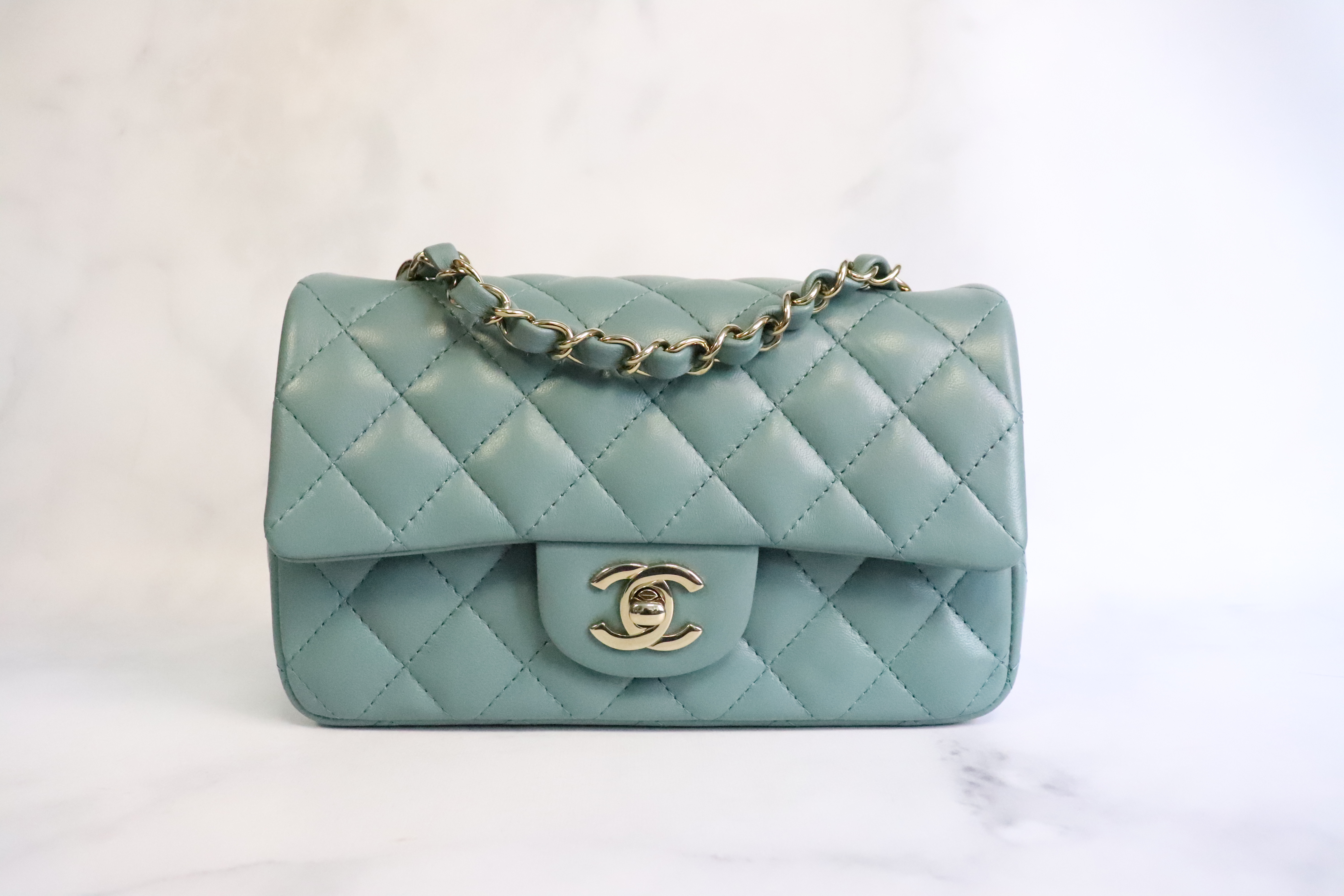 Brand New In Box Chanel Green Mini Rectangle Flap Bag