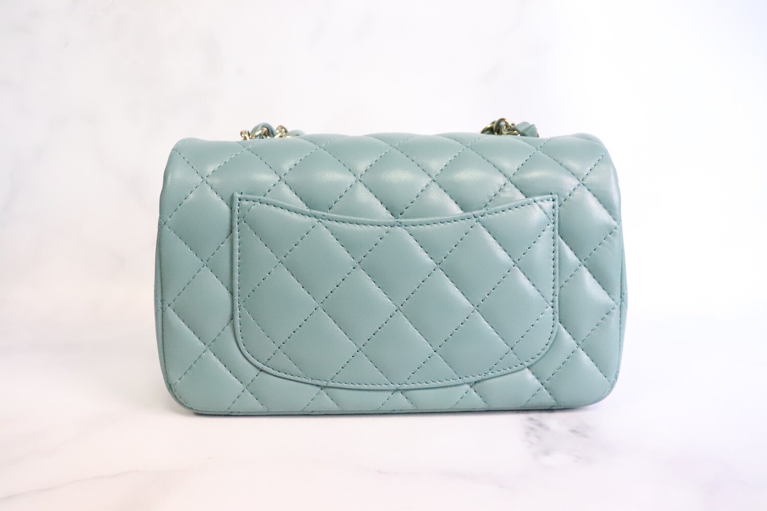 Chanel Classic Mini Rectangle, Dark Green Lambskin Leather Chanel Classic Mini Rectangle, Dark Green Lambskin Leather