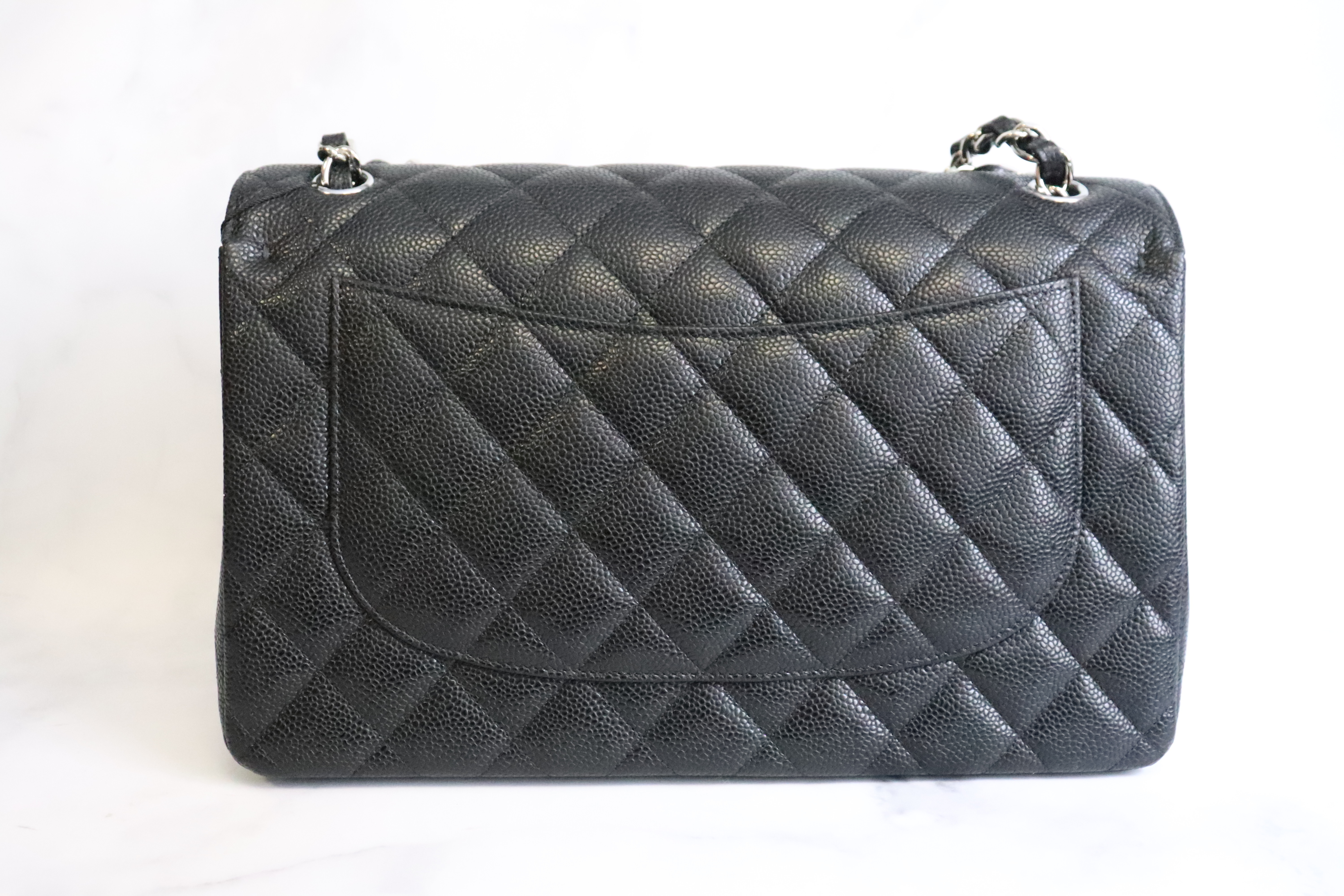 Chanel Classic Jumbo Double Flap, Black Caviar Leather, Silver Hardware, As  New in Box - Julia Rose Boston