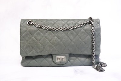 Chanel Reissue 226, Grey Distresed Calfskin Leather, Ruthenium Hardware, Preowned in Dustbag
