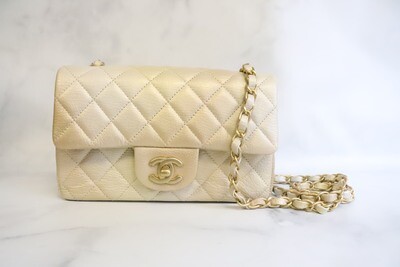 Chanel Mini Rectangle Ombre Goatskin Leather, Brushed Gold Hardware, Like new in Box