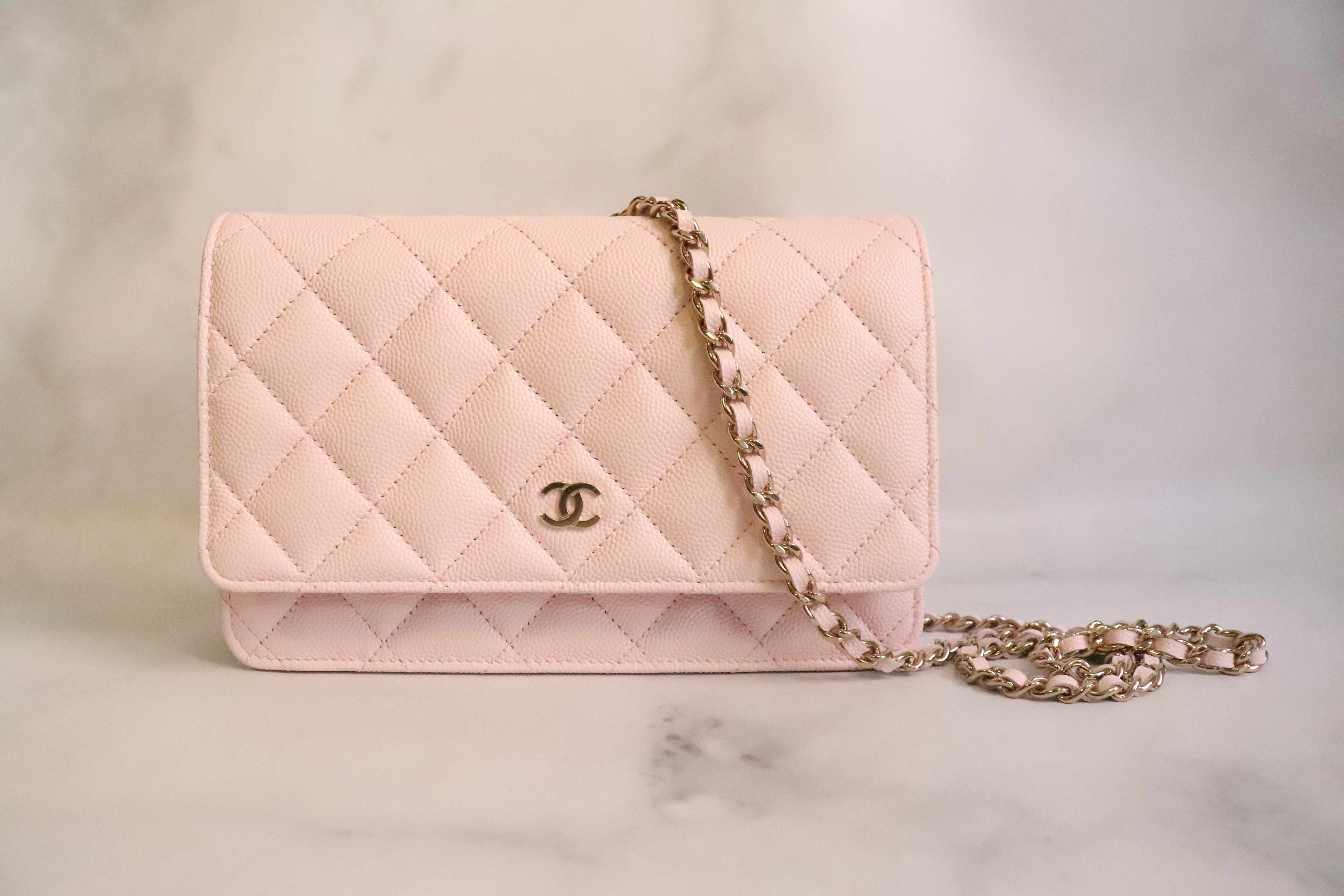 Chanel Classic Wallet on Chain, 22P Light Pink Caviar Leather, Gold Hardware,  New in Box MA001 - Julia Rose Boston