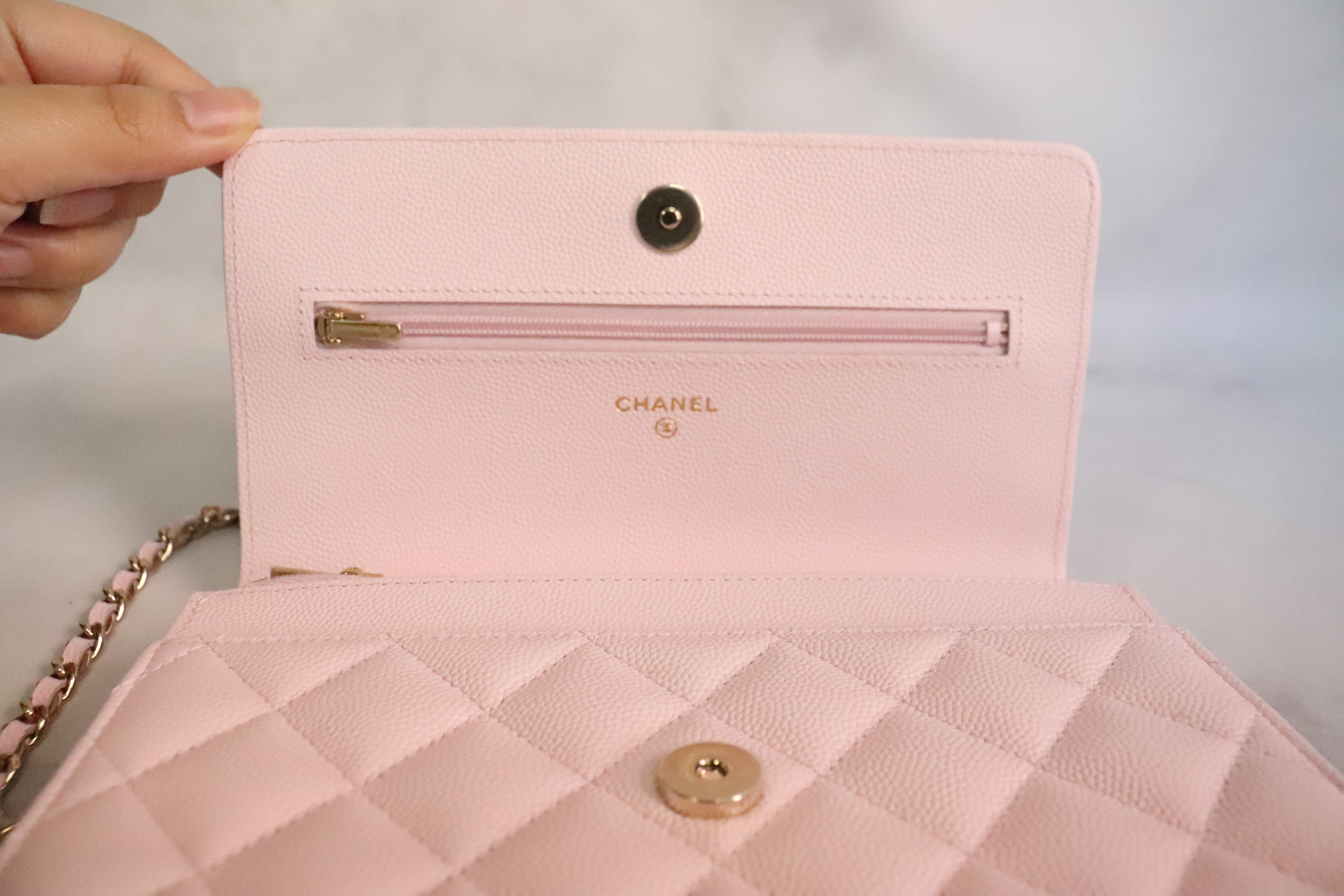 Chanel Classic Wallet on Chain, 22P Light Pink Caviar Leather, Gold  Hardware, New in Box MA001 - Julia Rose Boston