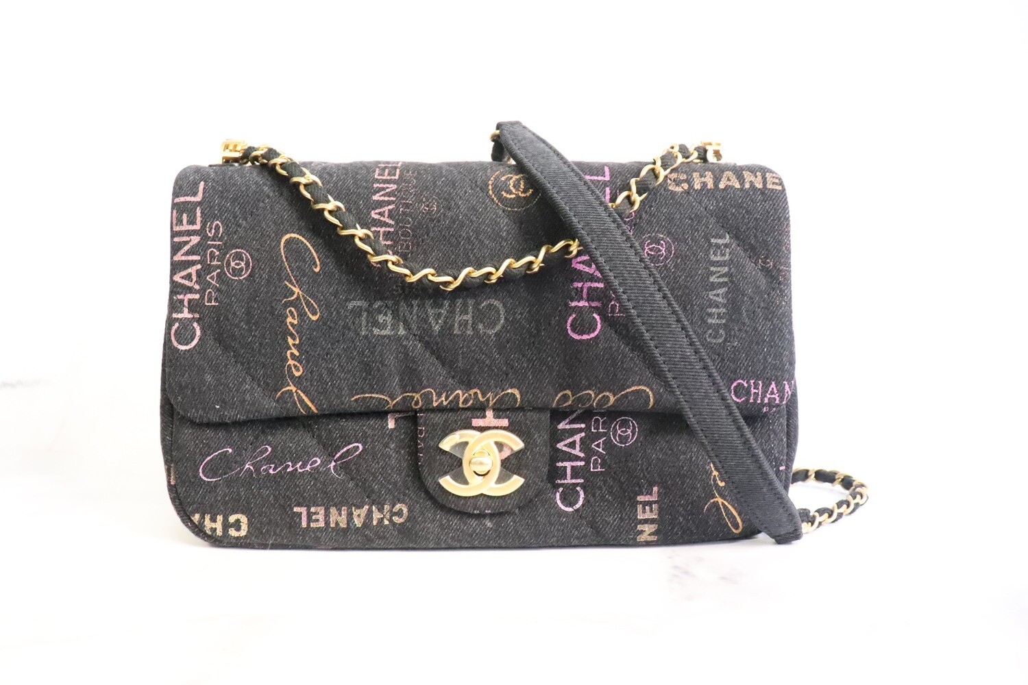 Chanel Flap Bag, Medium, 22P Black Denim, New in Box